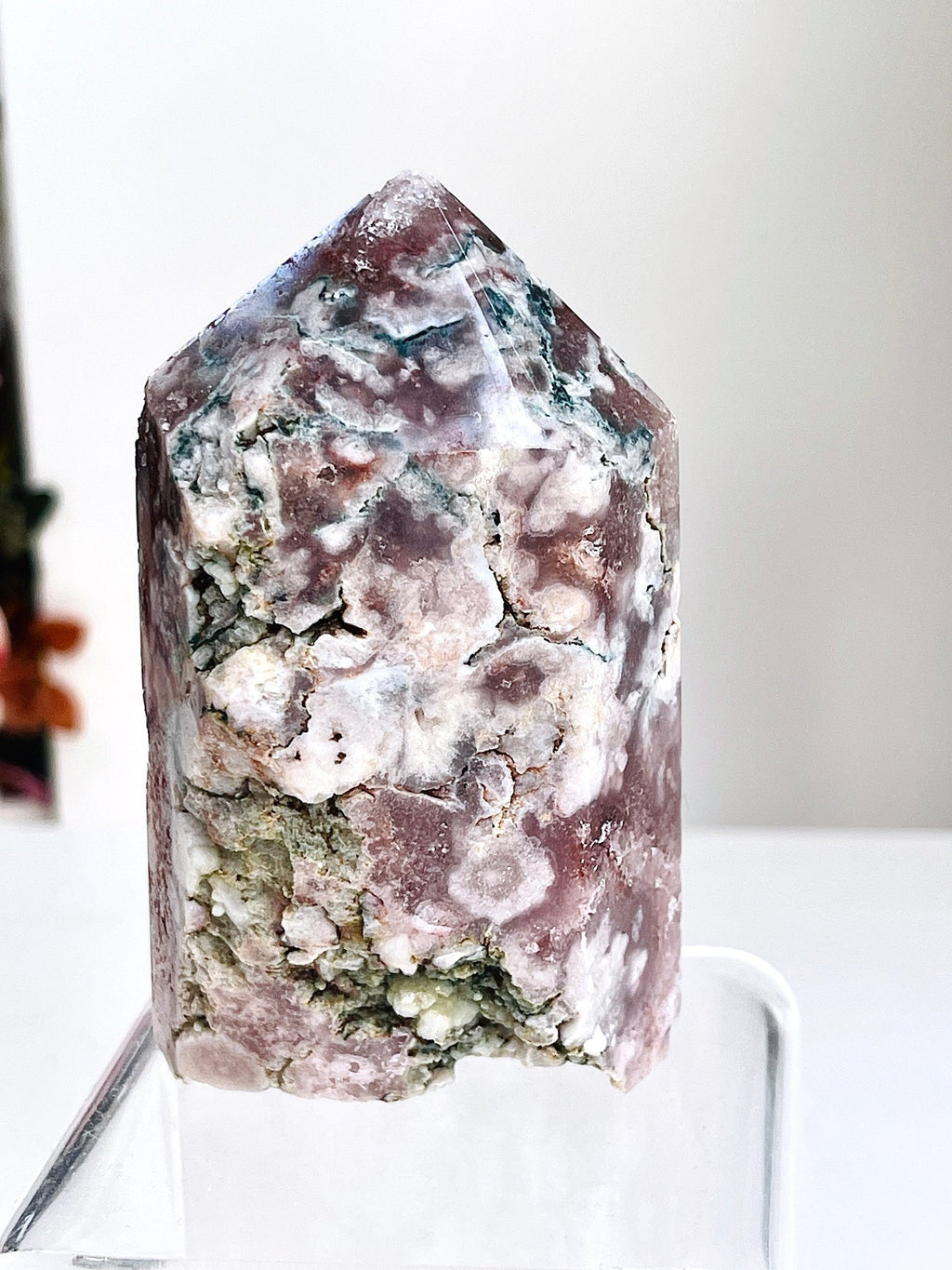 Pink Amethyst Tower with Druzy Cave - Million Years Crystal