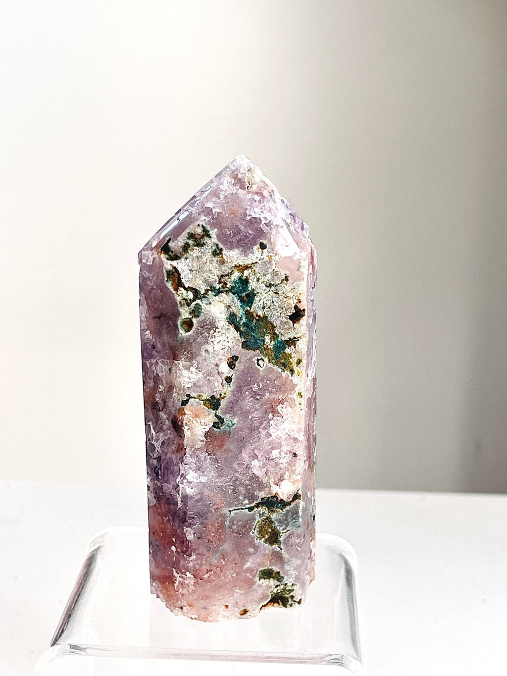 Pink Amethyst Tower with Purple Amethyst - Million Years Crystal