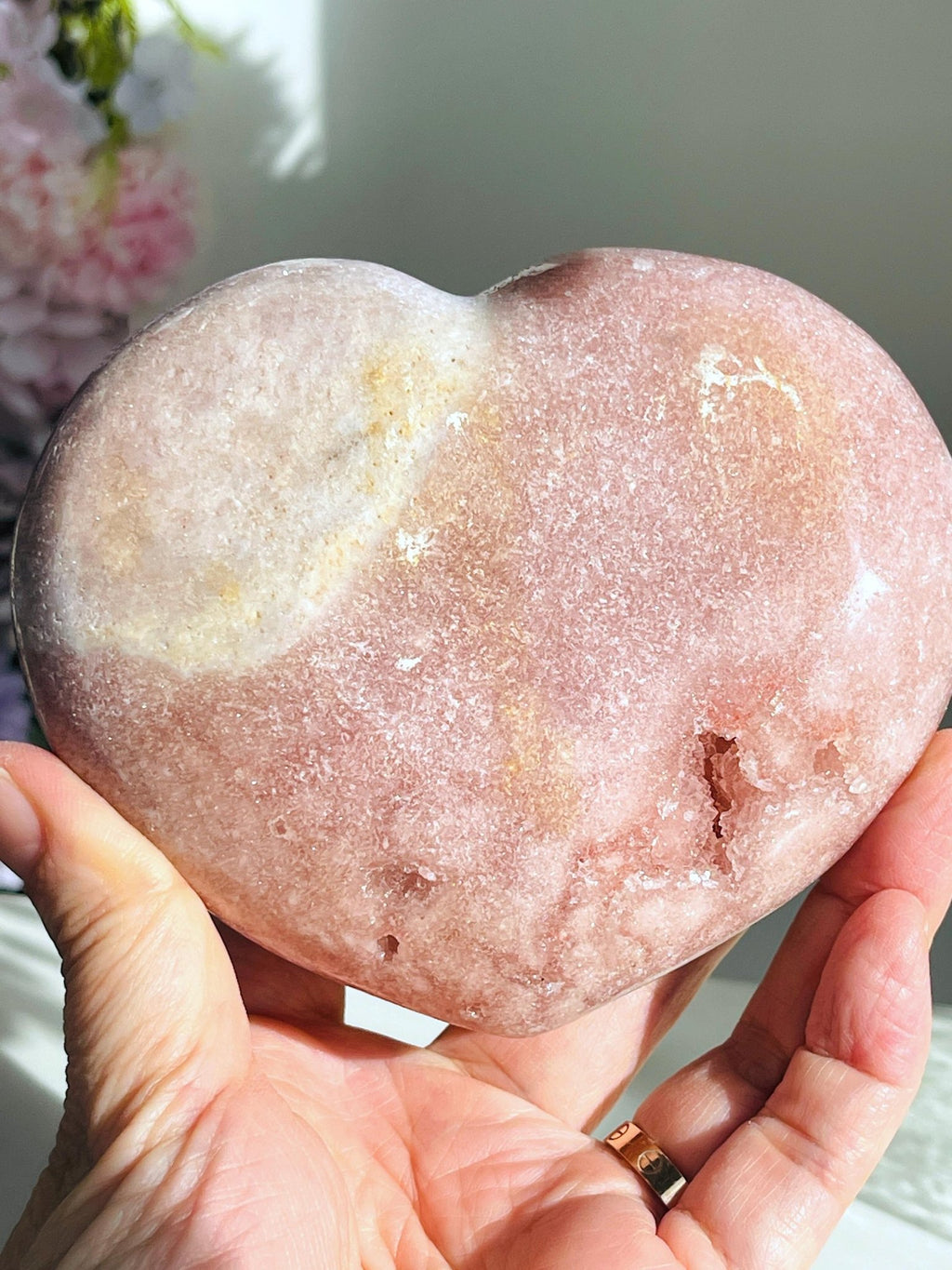 Pink Amethyst, Unique Pink Amethyst Heart, Pink Amethyst Crystal Heart, Crystal Heart, Crystal Gift, Healing Crystal - Million Years Crystal