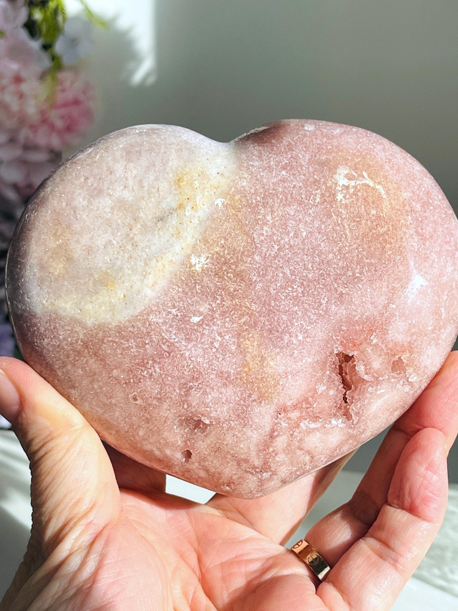 Pink Amethyst, Unique Pink Amethyst Heart, Pink Amethyst Crystal Heart, Crystal Heart, Crystal Gift, Healing Crystal - Million Years Crystal