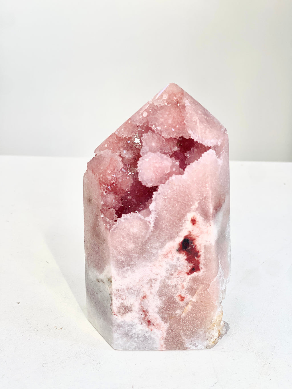 Brazilian Pink Amethyst Druzy Tower, 377 g