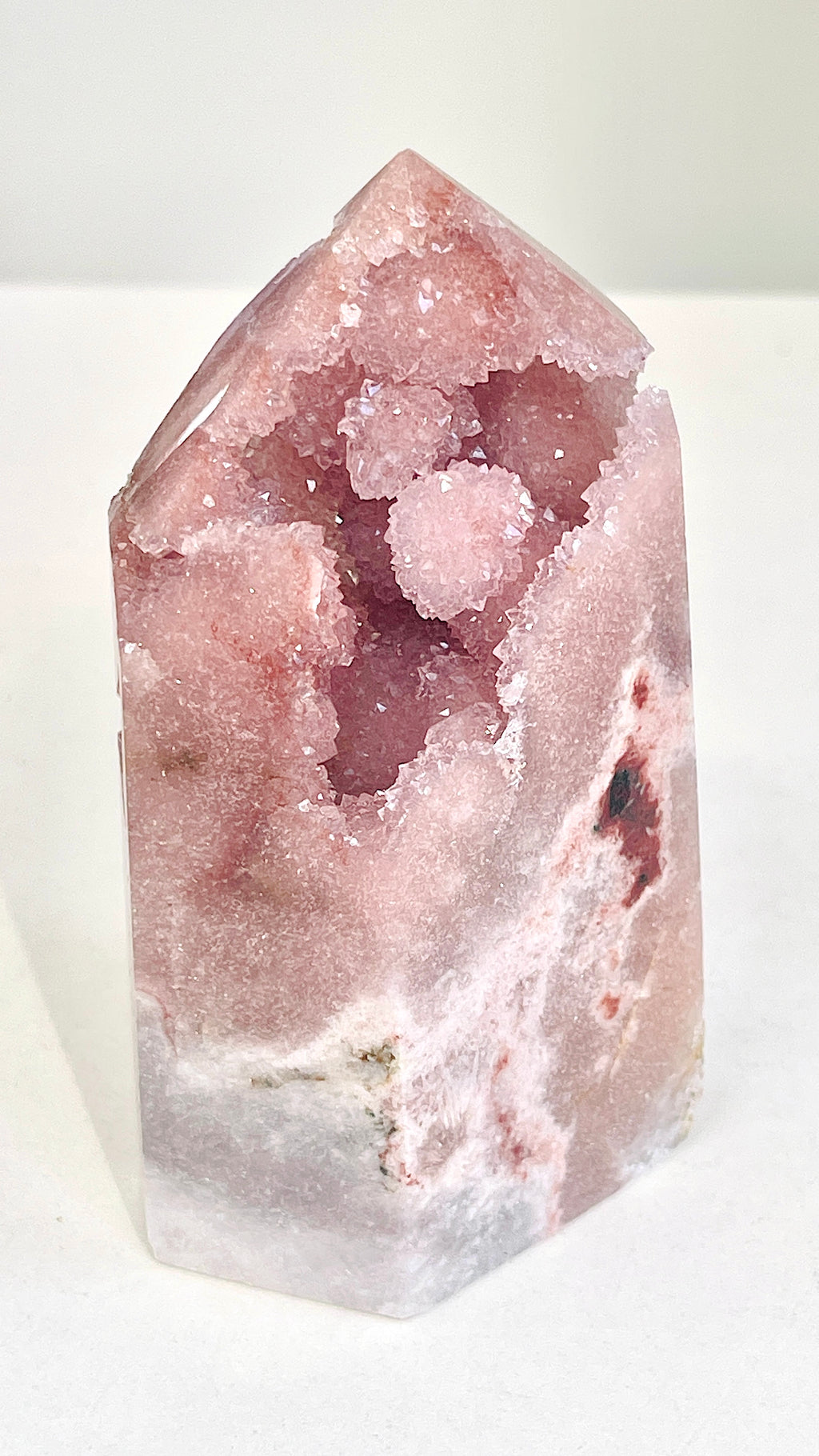 Brazilian Pink Amethyst Druzy Tower, 377 g