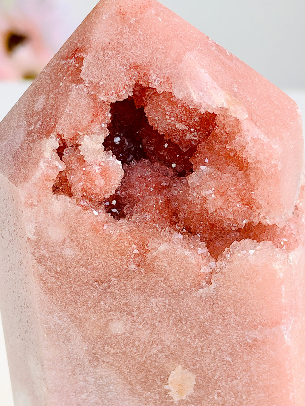 Brazilian Pink Amethyst Druzy Tower, 735 g