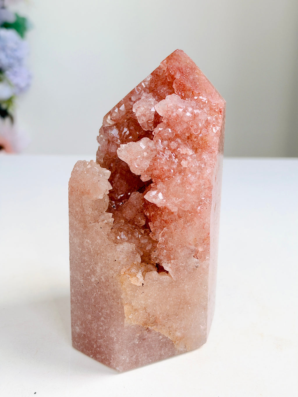 Brazilian Pink Amethyst Druzy Tower, 738 g