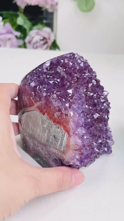 Large Uruguay Rainbow Amethyst Cutbase