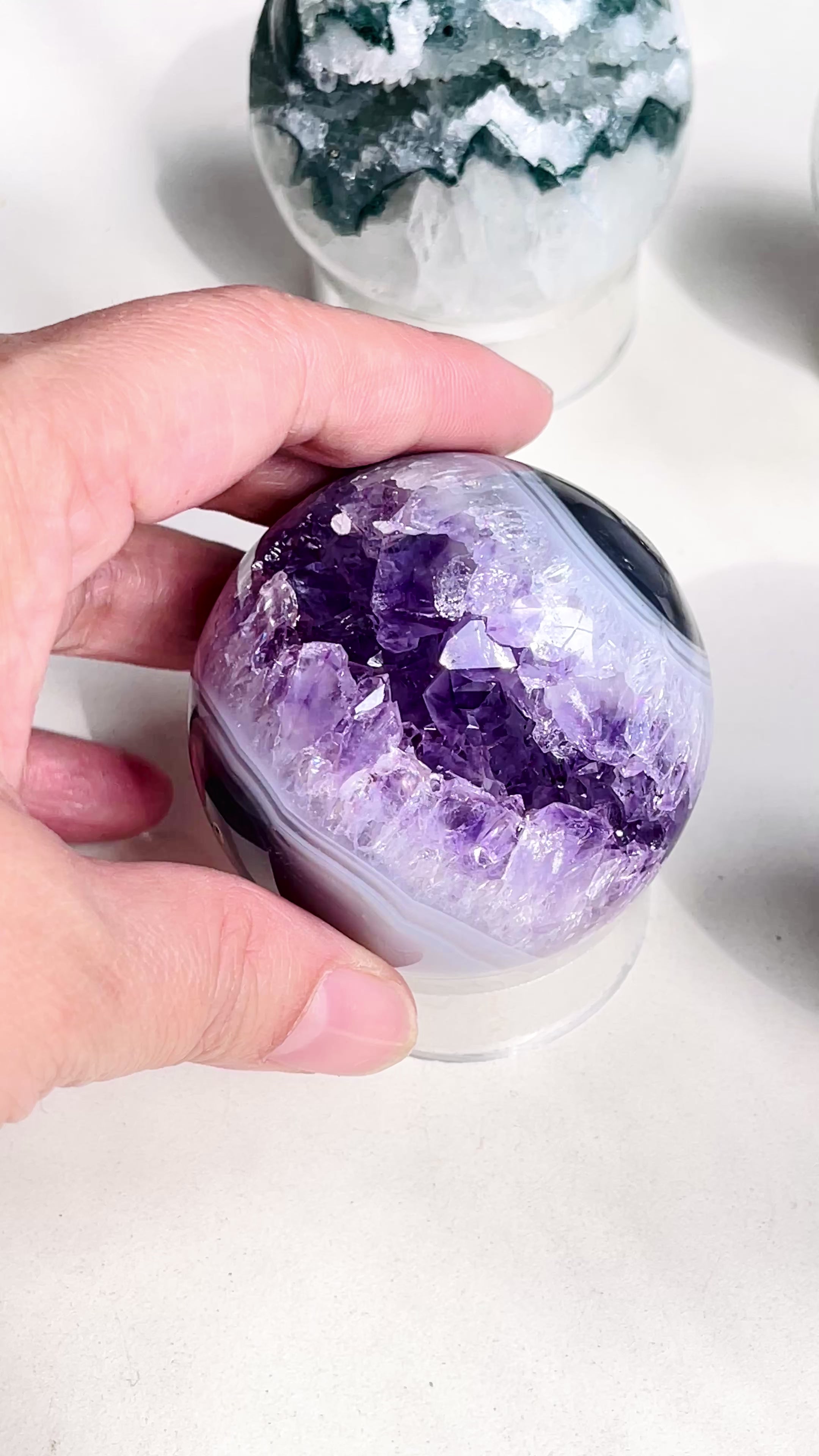 Amethyst Sphere | Rainbow Druzy Crystal Ball – Ethically Sourced from Uruguay