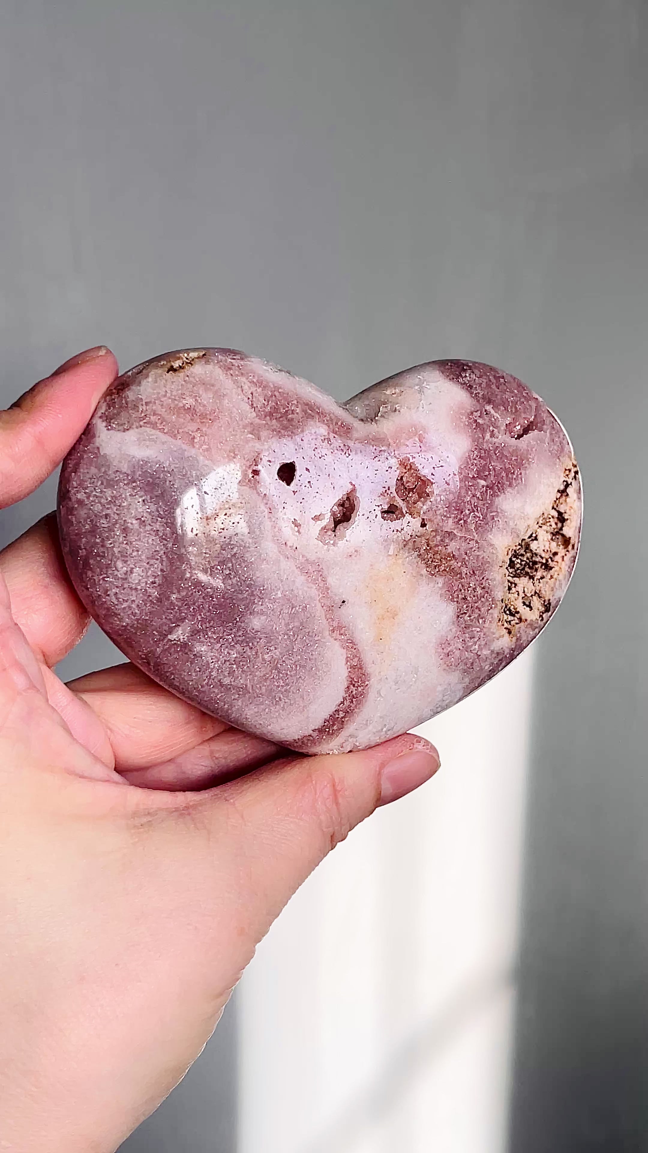 Pink Amethyst Druzy Heart