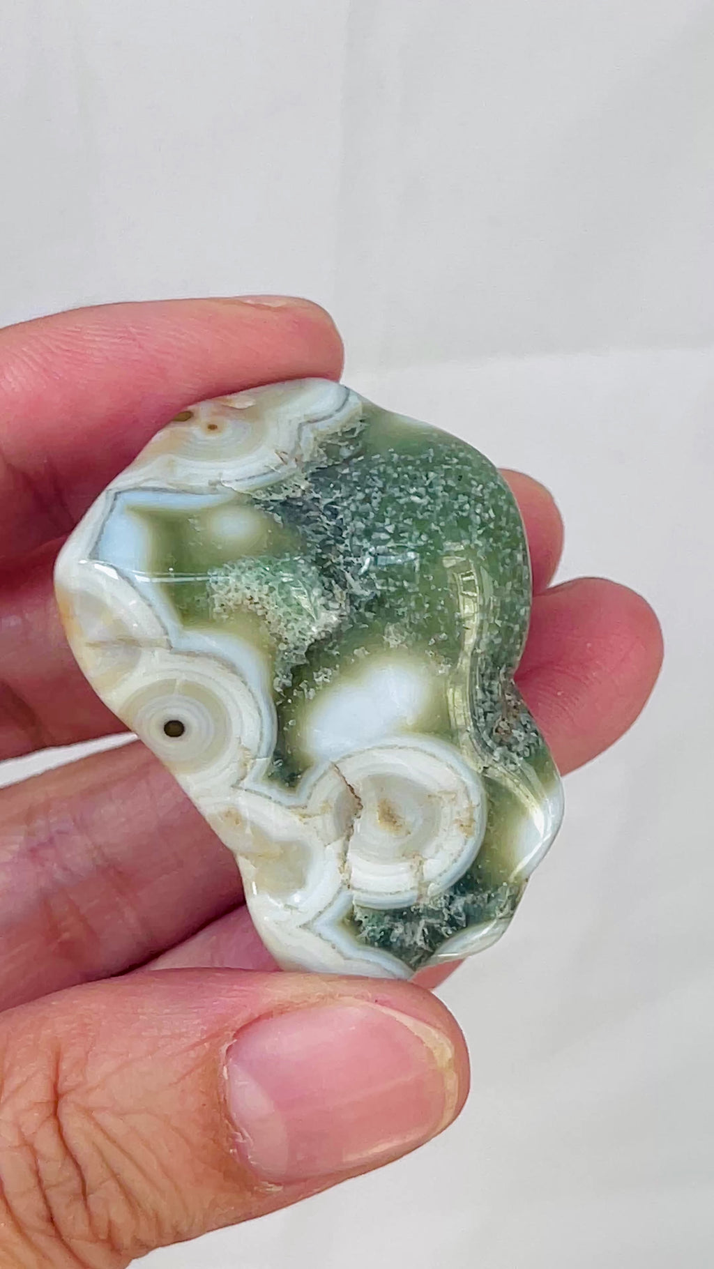 8th Vein Ocean Jasper – Very Rare Old Stock V8 Ocean Jasper, Collectible Orbicular Jasper, Unique Polished Stone, Healing Crystal -12