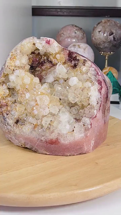 Pink Amethyst Freeform, 3.8kg Large Super Druzy Pink Amethyst Crystal Freeform, Pink Amethyst Cutbase, Crystal Gift, Statement Crystal