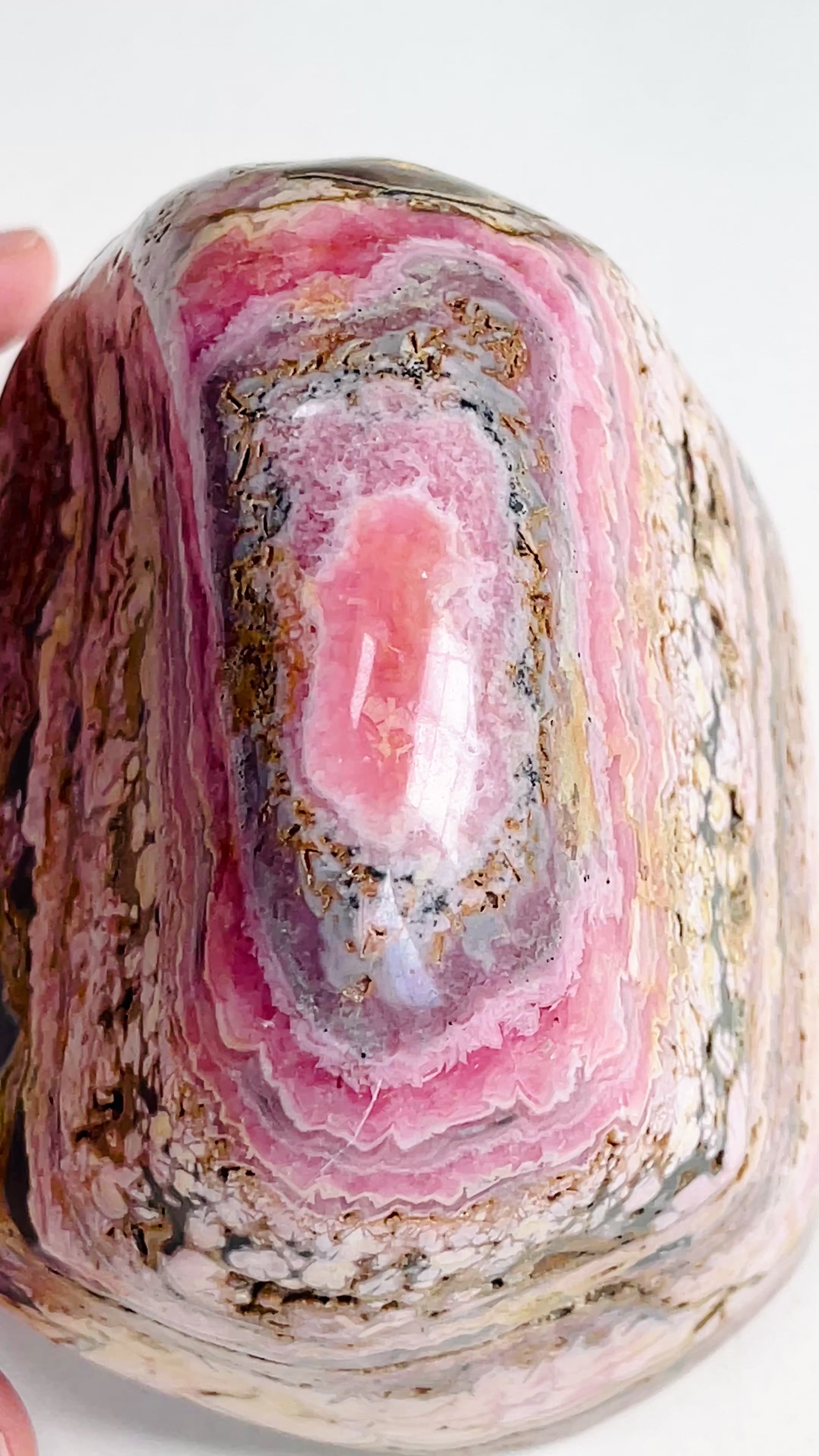 Rare 1.9kg AAA Rhodochrosite Freeform – Semi-Polished Pink Crystal, Capillitas Mine, Argentina