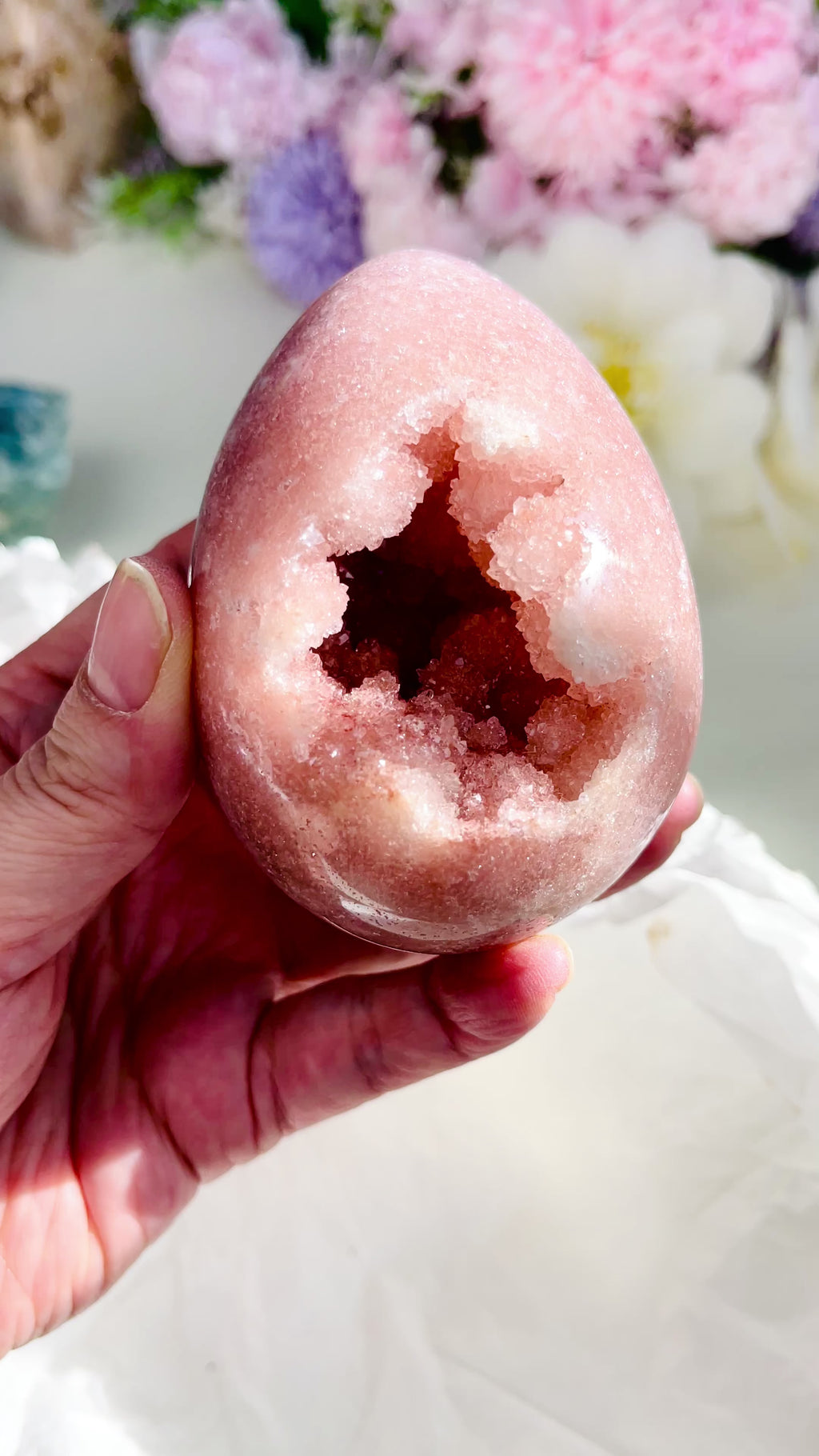 Sparkling Pink Amethyst Egg