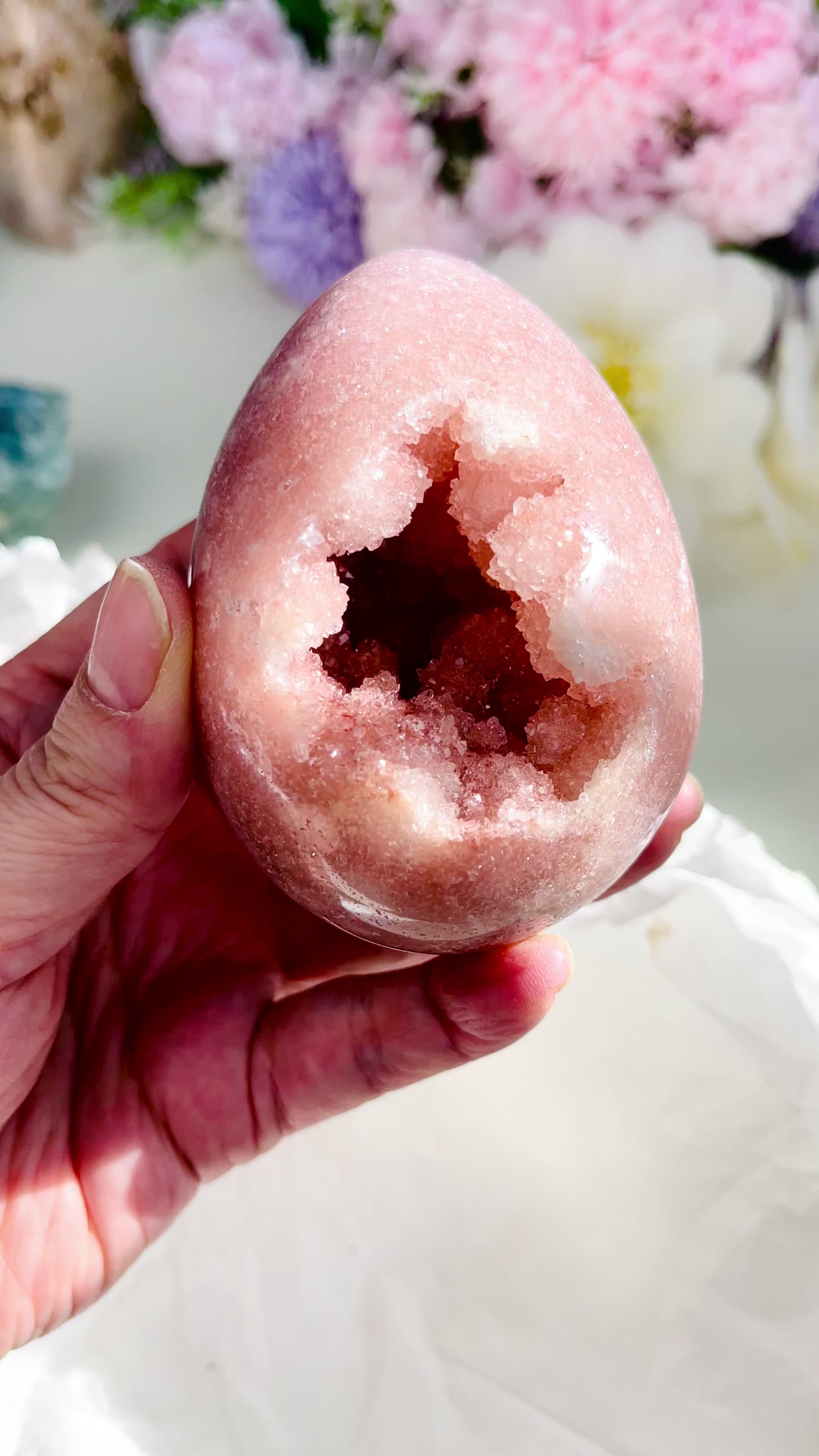 Sparkling Pink Amethyst Egg