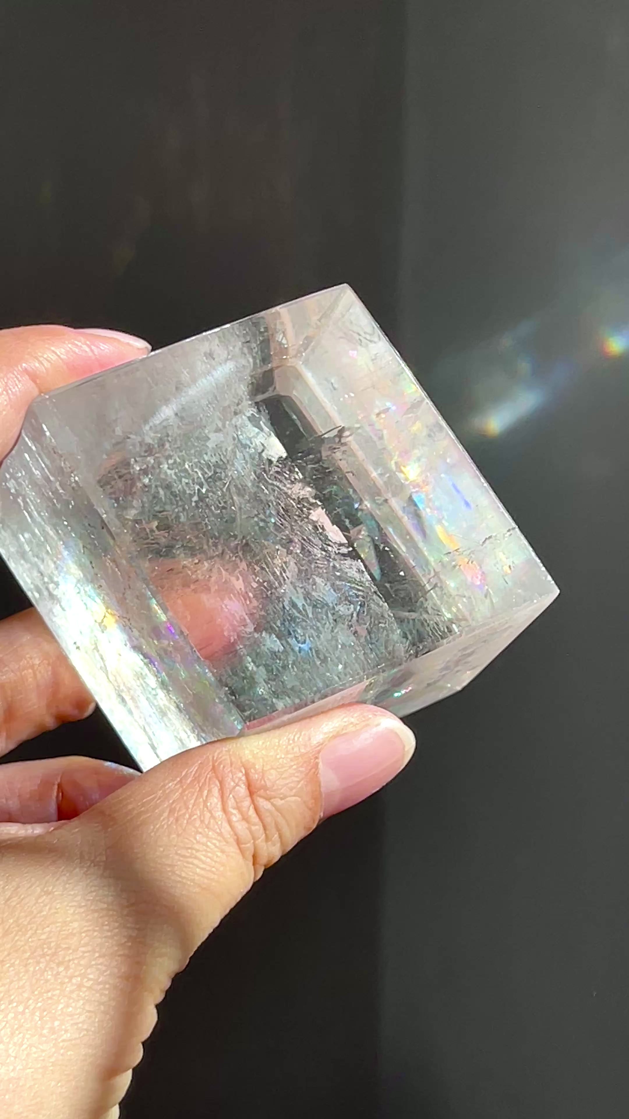 Clear Optical Calcite, Brazilian High-Grade Optical Calcite Cubes,  Iceland Spar, Clear Calcite, Crystal Gift -5