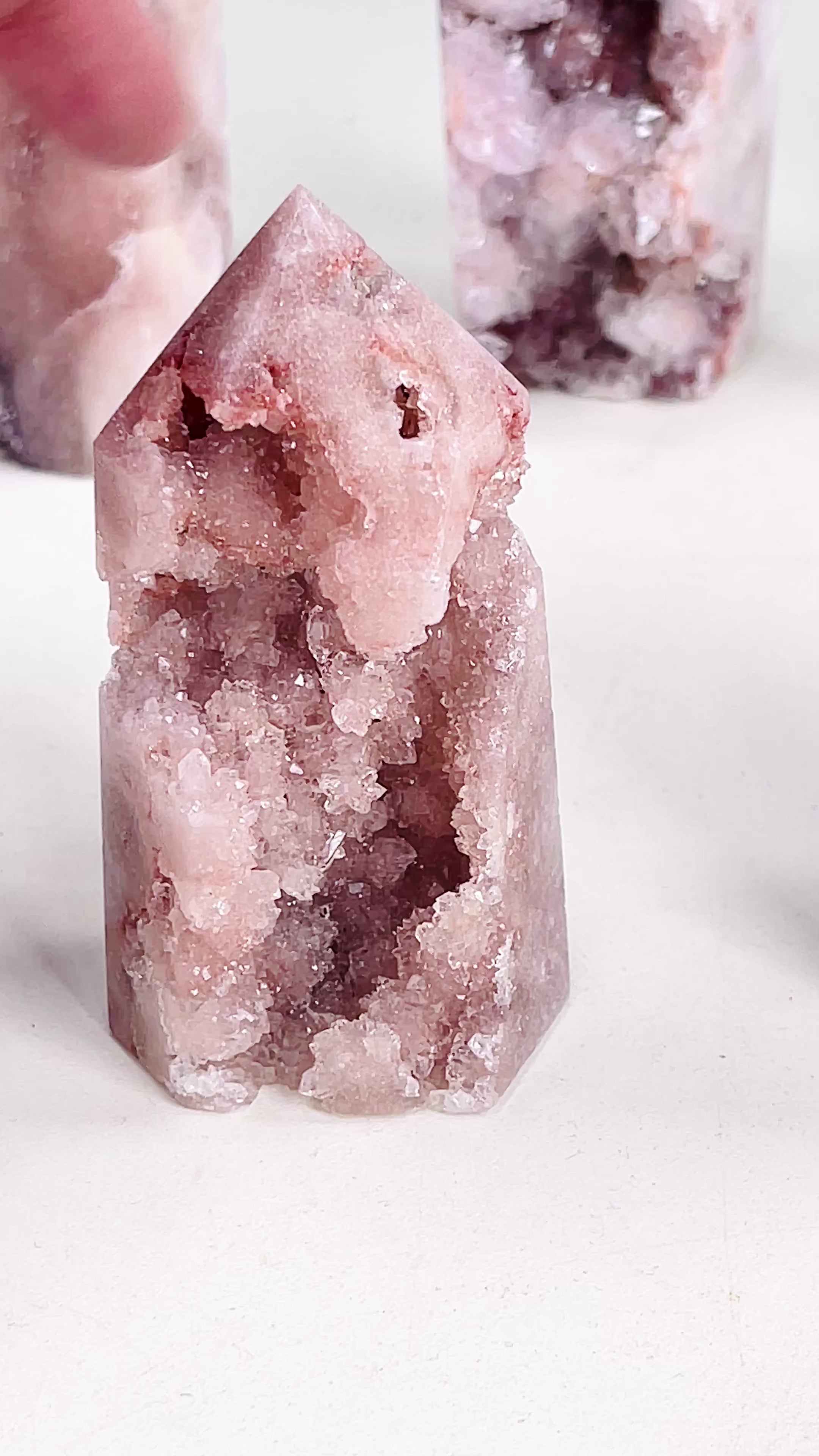 Pink Amethyst Tower – Natural Druzy Crystal Point | Million Years Crystal