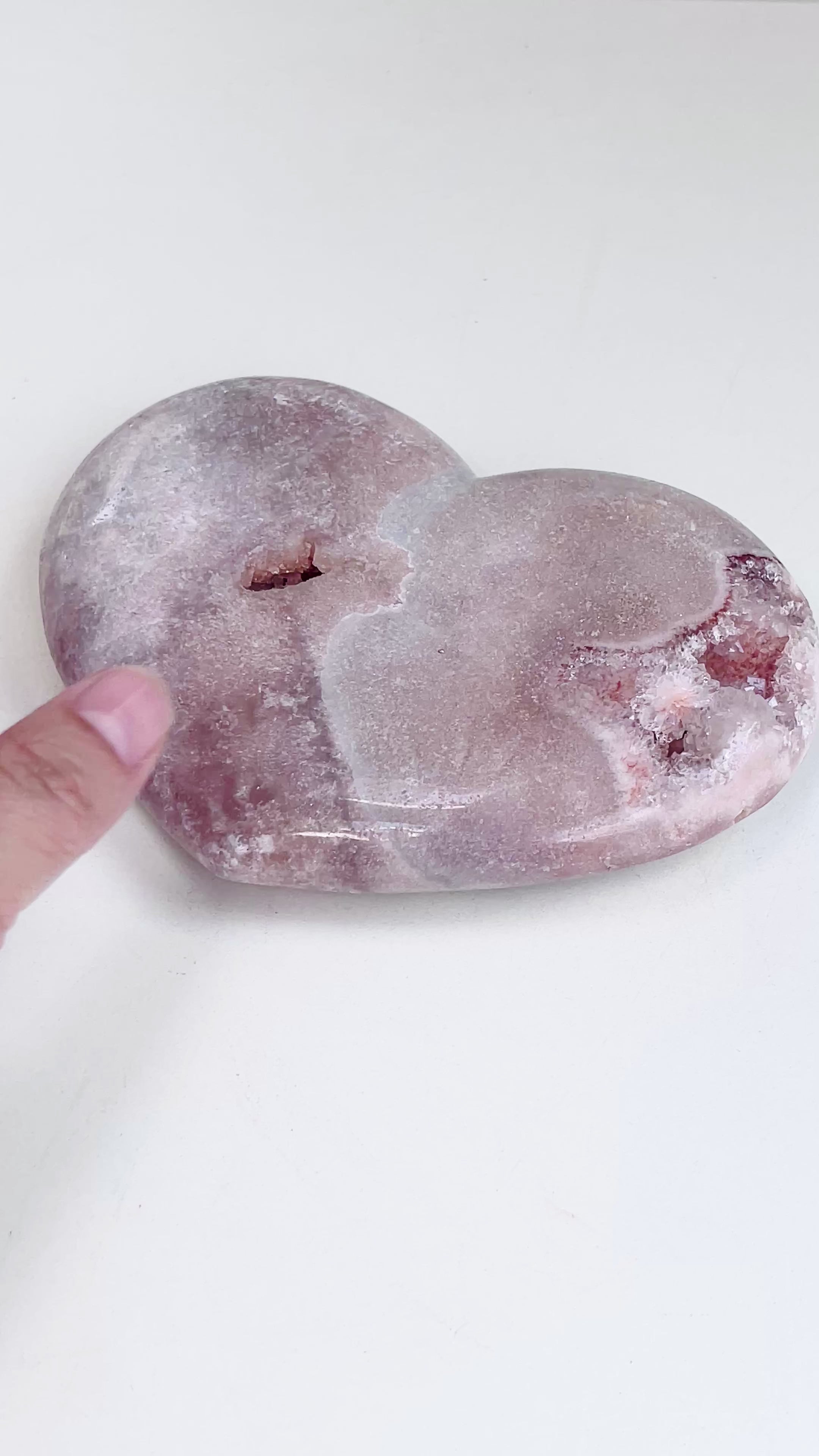 Pink Amethyst Druzy Heart – 623g Natural Healing Crystal, Pink Amethyst Heart for Gift, Meditation, Home Decor B209
