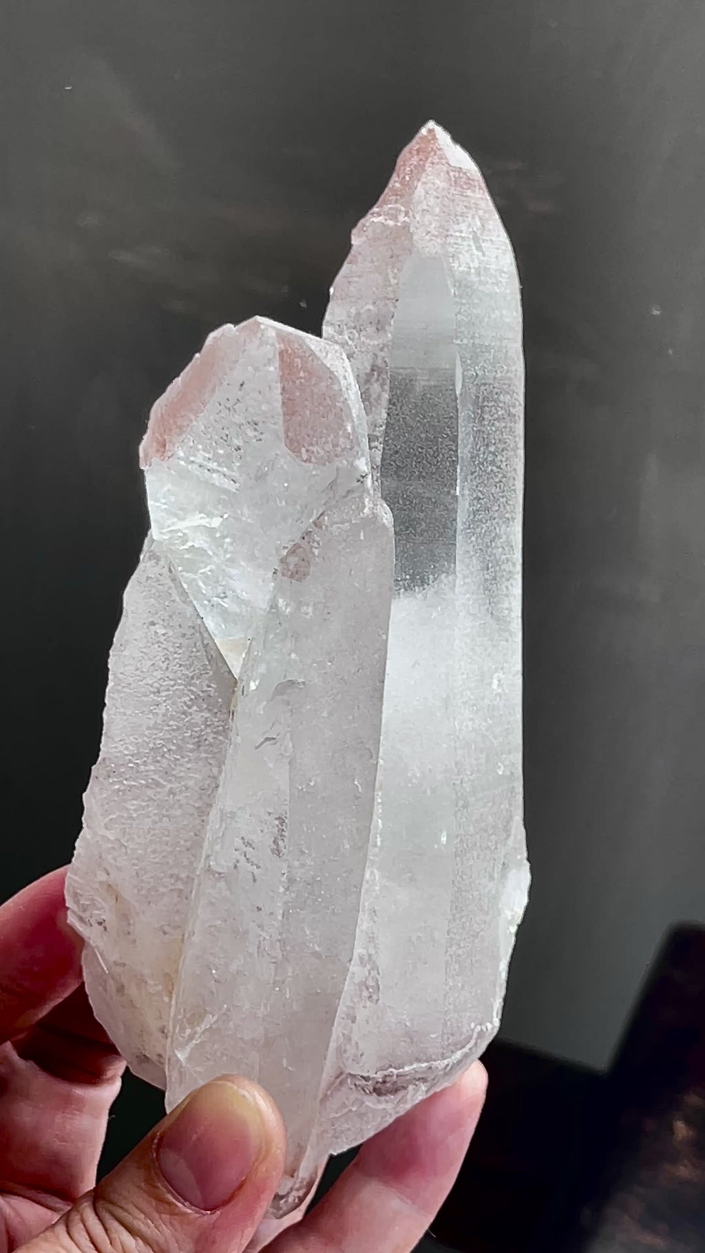 Lemurian Quartz Cluster with Pink Lithium | 448g Rare Statement Crystal
