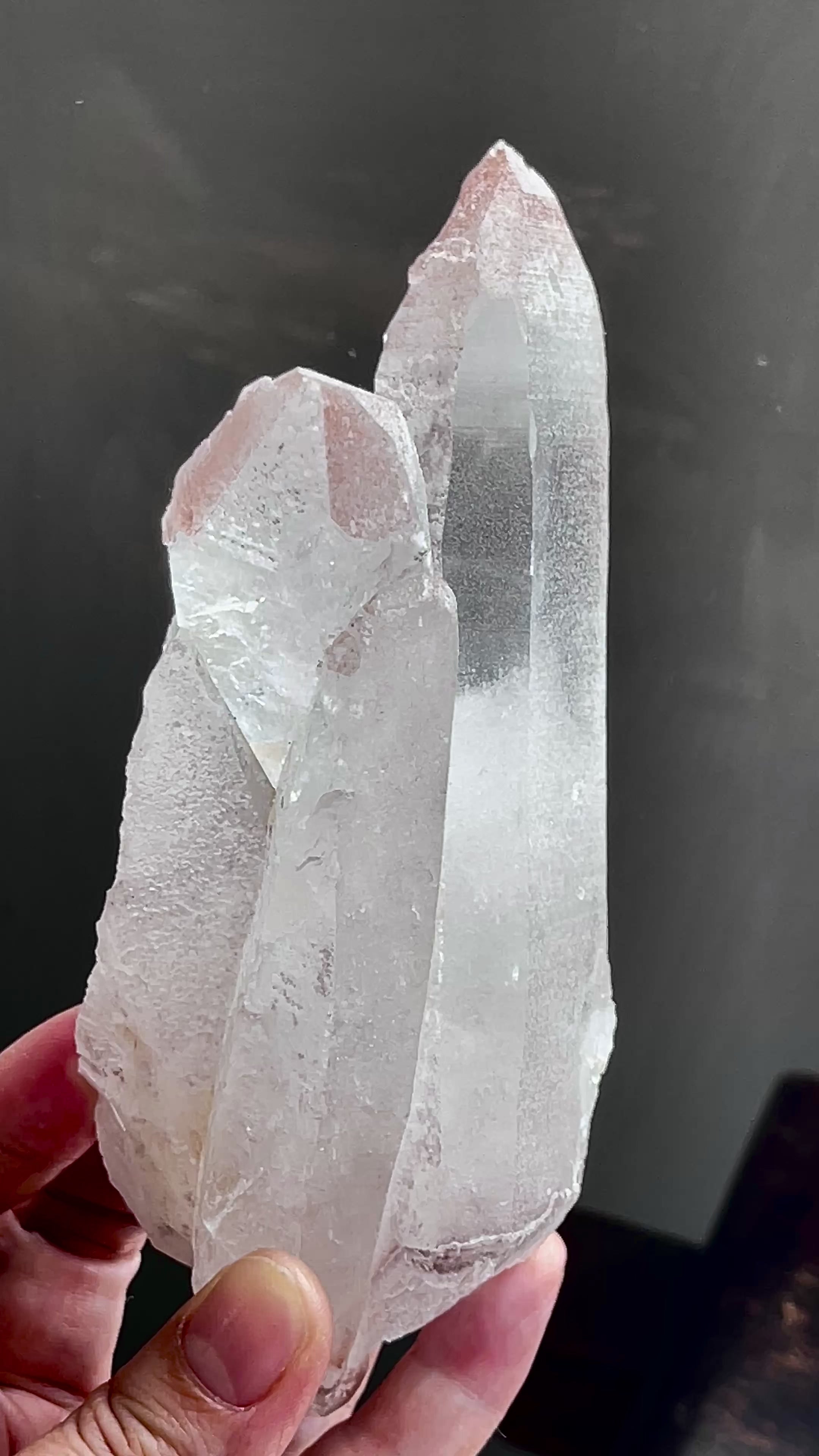 Lemurian Quartz Cluster with Pink Lithium | 448g Rare Statement Crystal