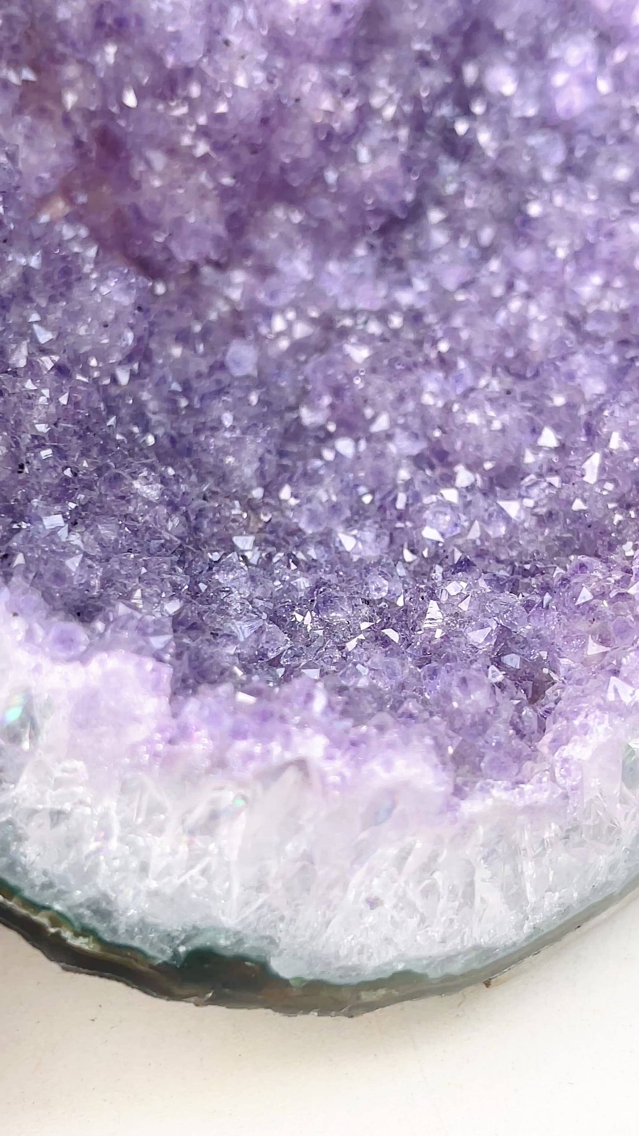 Rainbow Sugar Druzy Amethyst Geode:  Uruguay Amethyst, Ethically Sourced