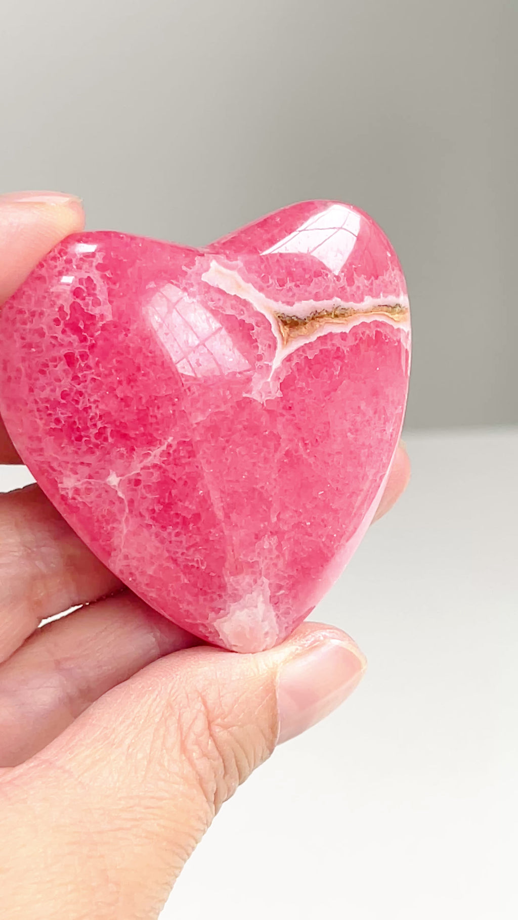 Natural Rhodochrosite heart, 50m Argentina Banded Rhodochrosite heart , Top Grade Rhodochrosite from Argentina, Pink Rhodochrosite