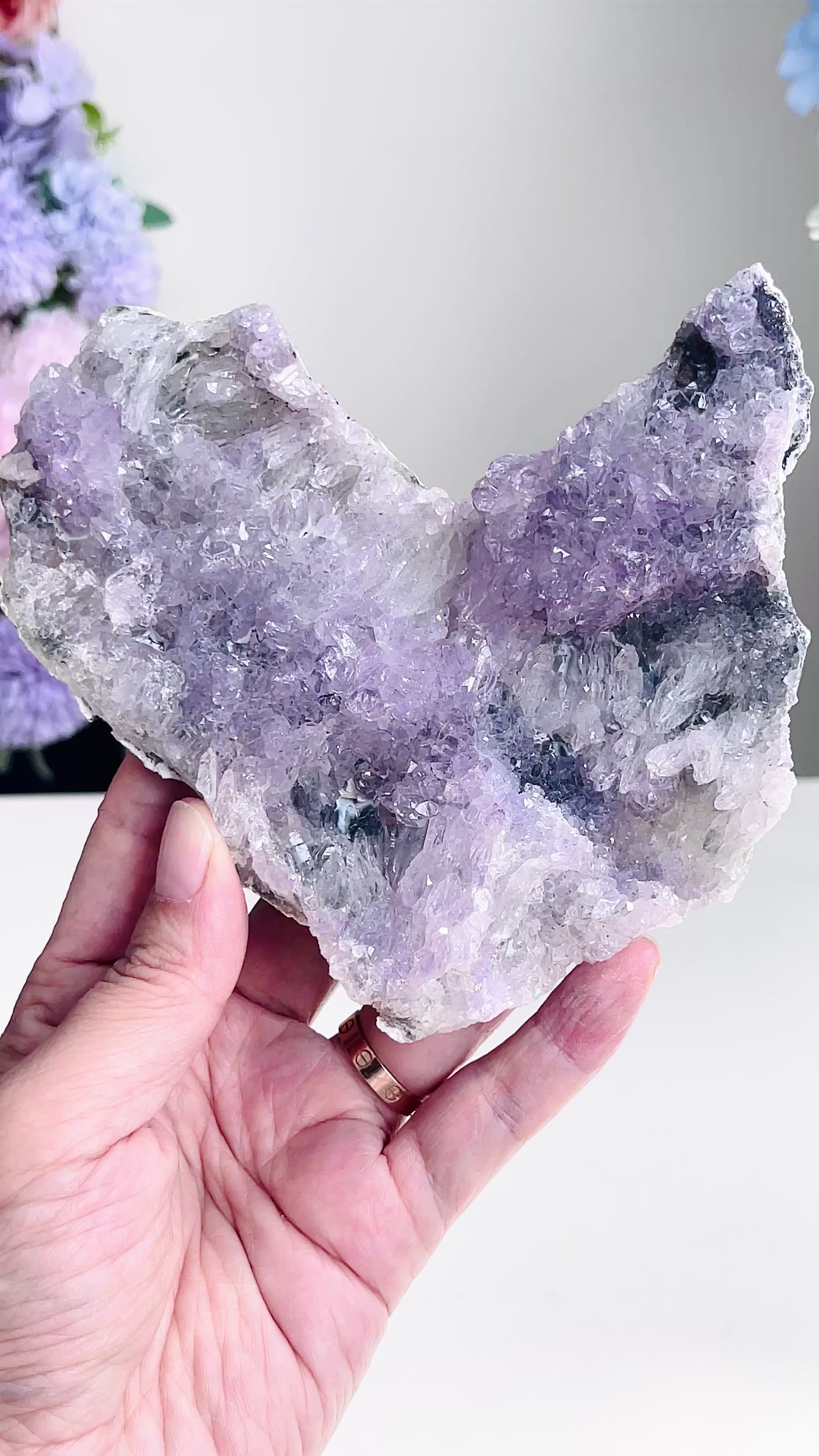 Unique Amethyst Flower Mineral Specimen,  Amethyst Flower, Special Amethyst Flower Specimen, Amethyst Mineral Specimen