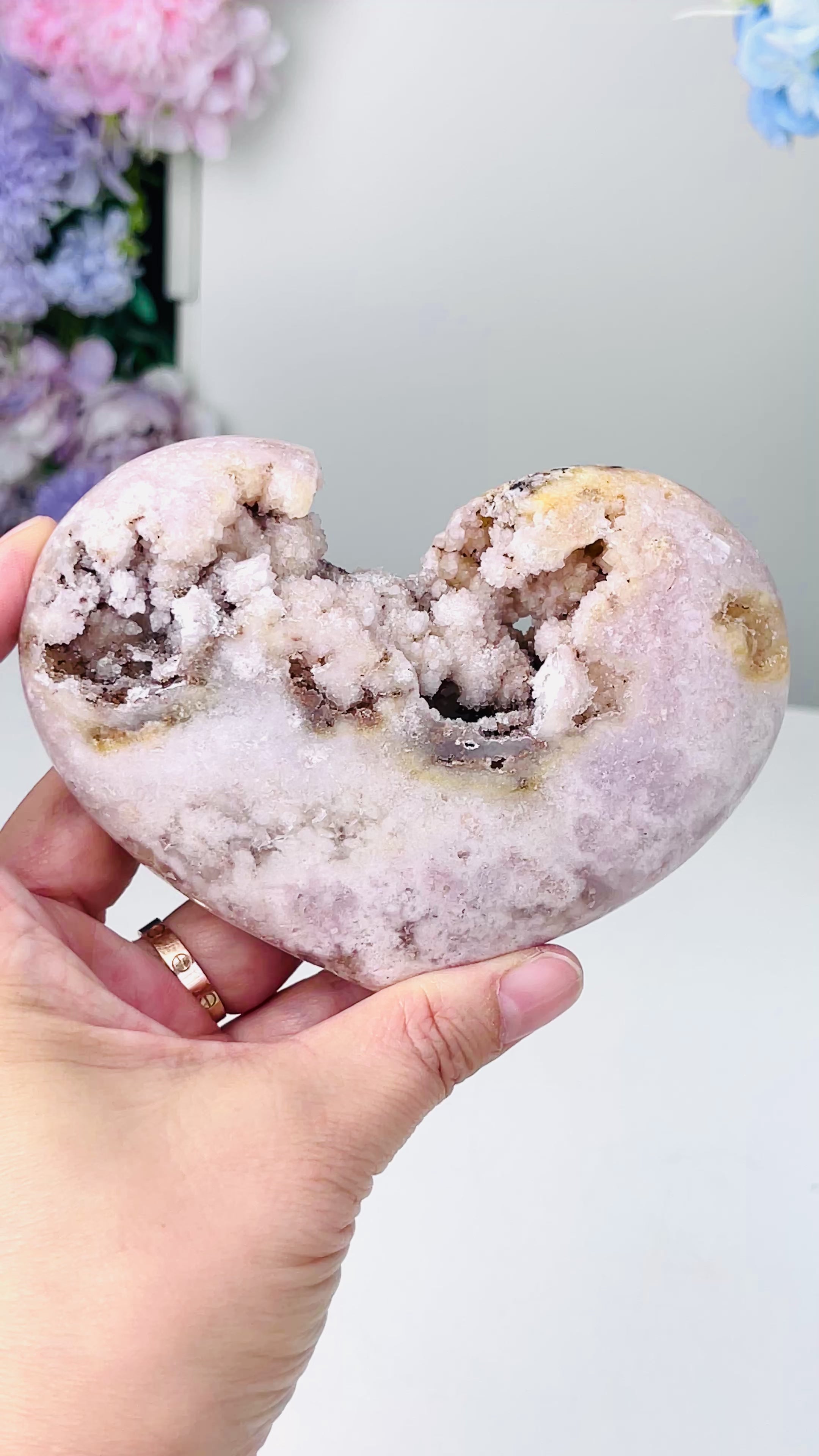 Large Pink Amethyst Heart, 344g Pink Amethyst Crystal Heart, Crystal Gift, Healing Crystal B3