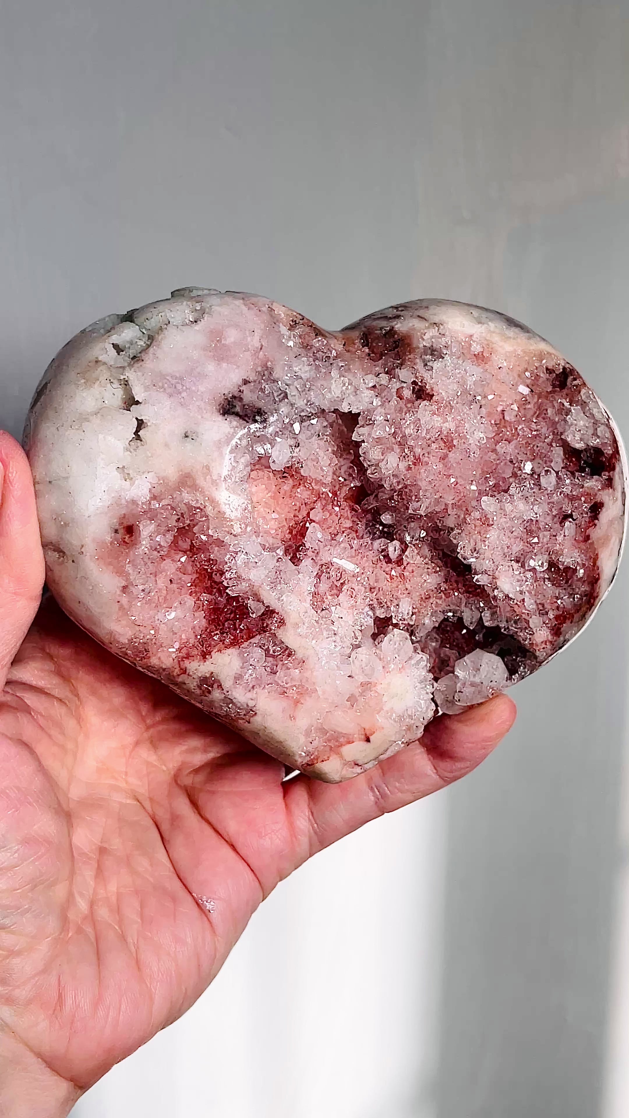 Pink Amethyst Druzy Heart