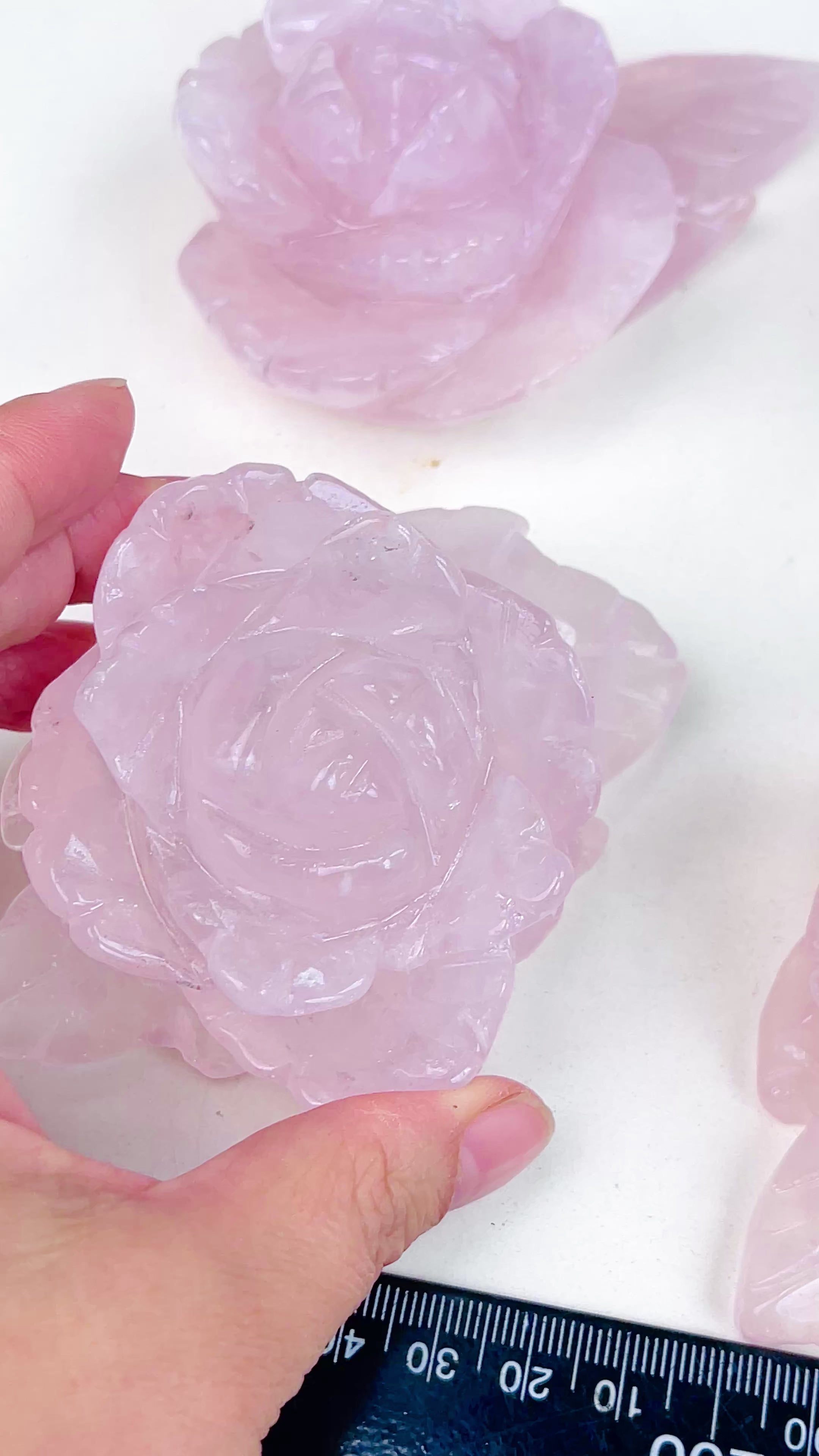 Hand-Carved Rose Quartz Crystal Flower | Heart Chakra Healing Stone | Unique Crystal Gift for Love, Harmony & Home Décor