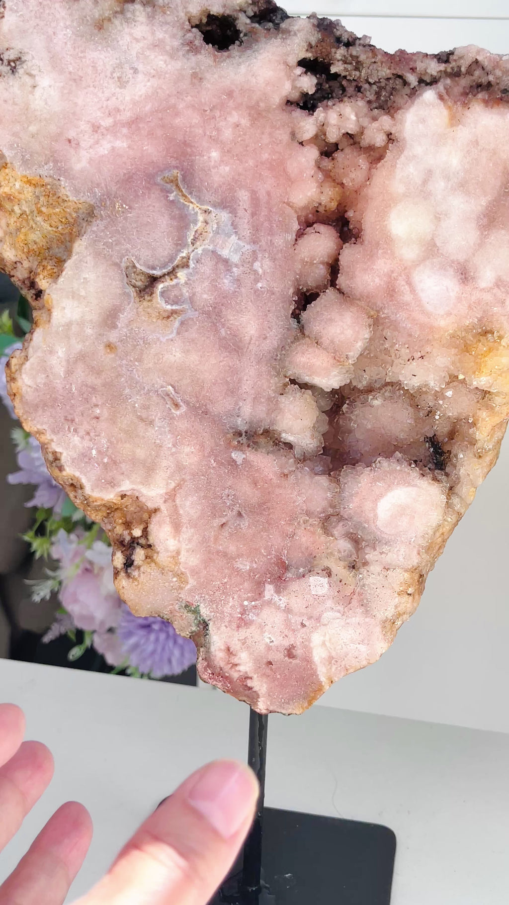 Pink Amethyst Slab, 2.57kg Dreamy Rough Pink Amethyst Druzy Slabs, Pink Amethyst Crystal,Crystal Gift,Home decor