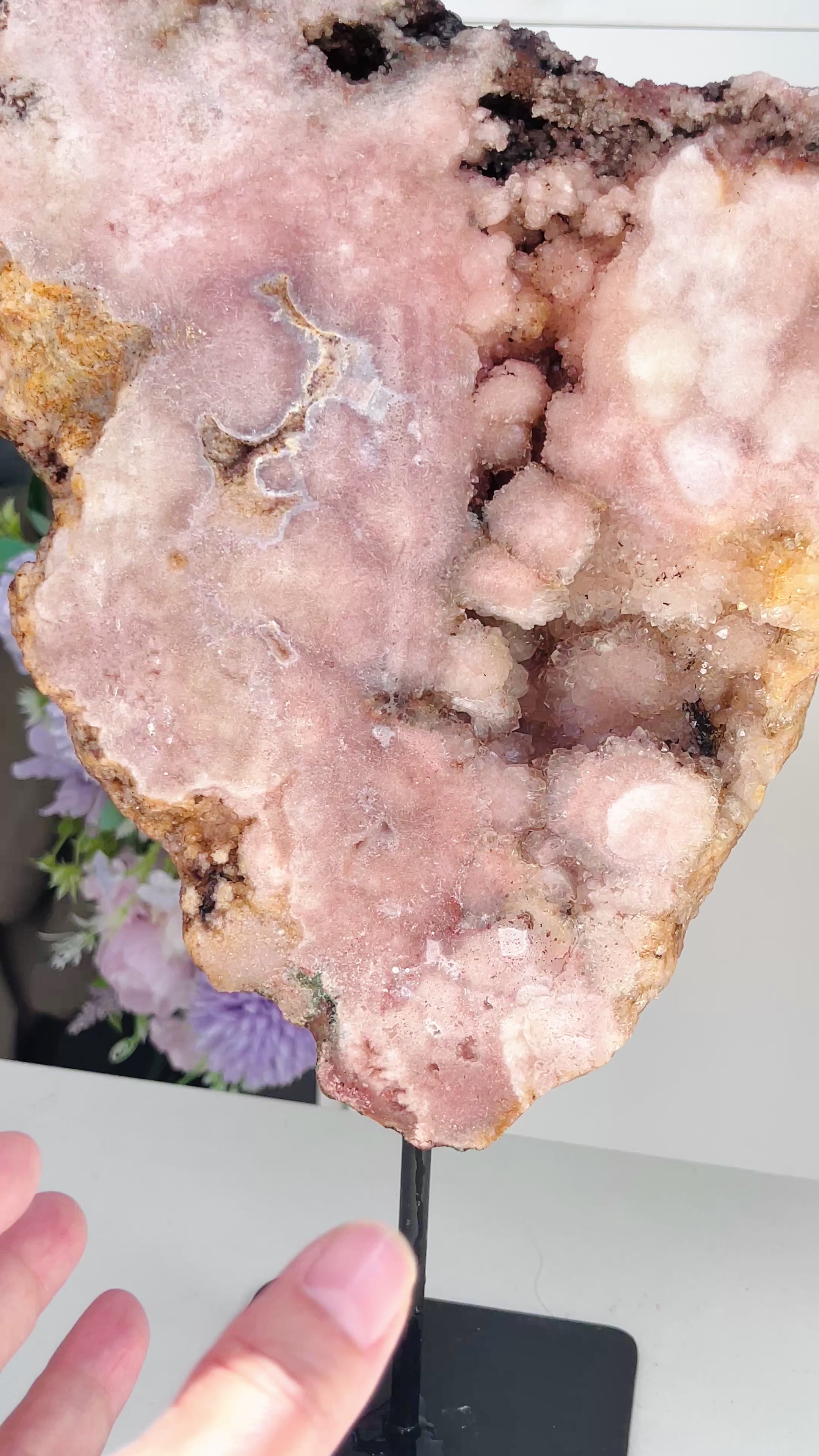 Pink Amethyst Slab, 2.57kg Dreamy Rough Pink Amethyst Druzy Slabs, Pink Amethyst Crystal,Crystal Gift,Home decor