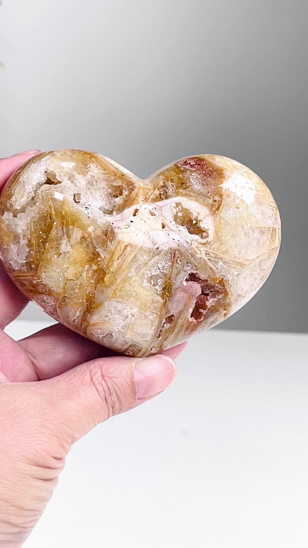 Pink Amethyst Druzy Heart – 289g Natural Healing Crystal, Pink Amethyst Heart for Gift, Meditation, Home Decor B206