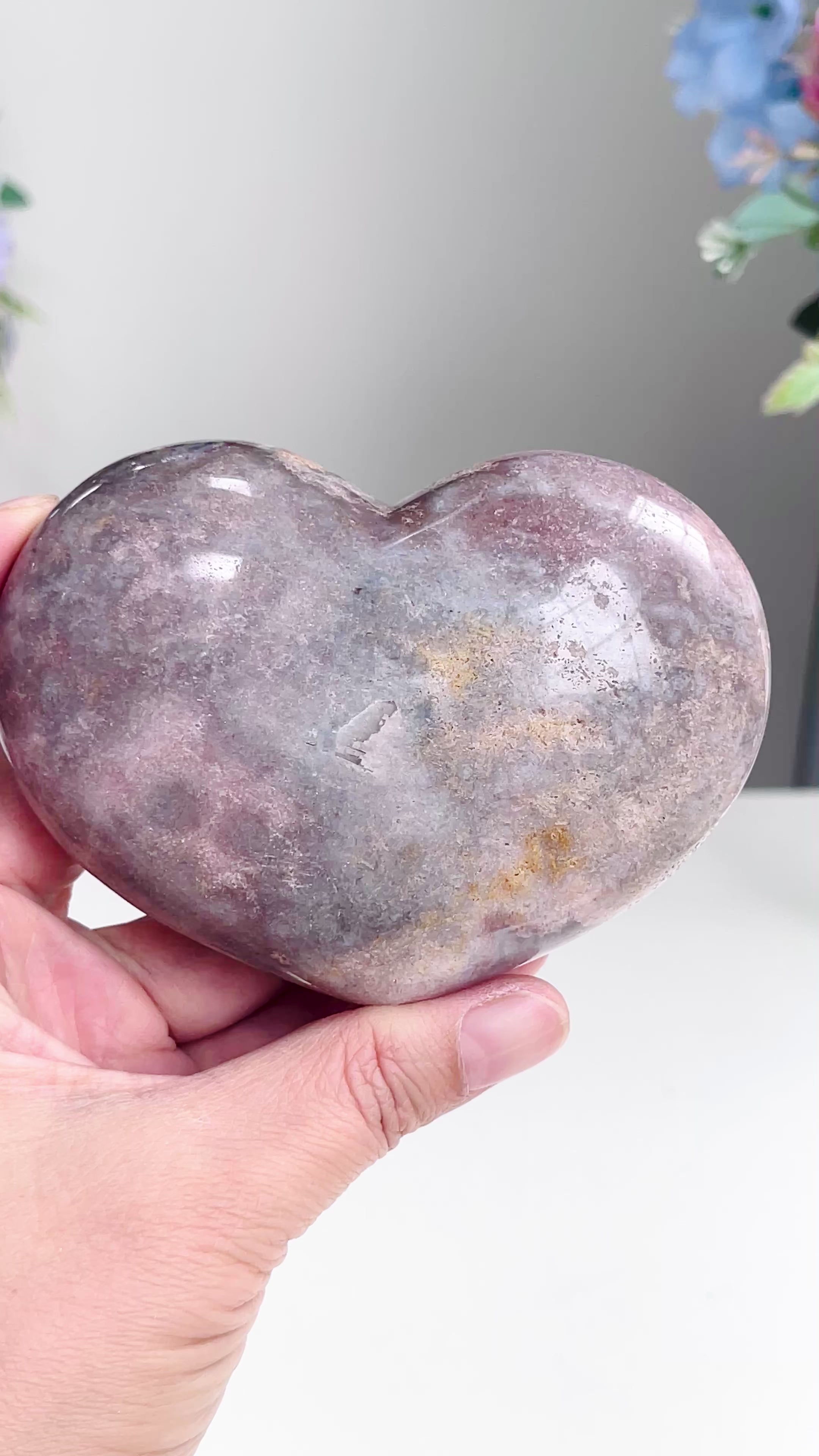 Pink Amethyst Druzy Heart – 316g Natural Healing Crystal, Pink Amethyst Heart for Gift, Meditation, Home Decor B205