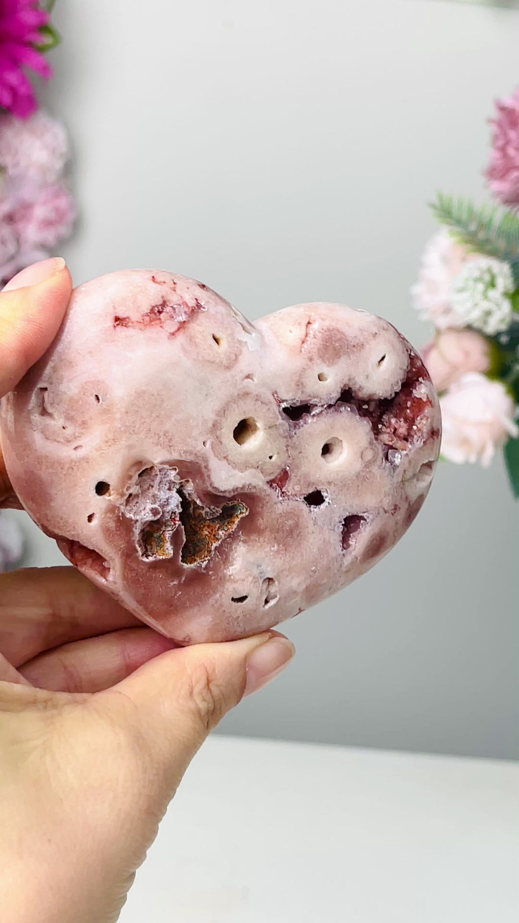 Pink Amethyst Heart, 216g B4