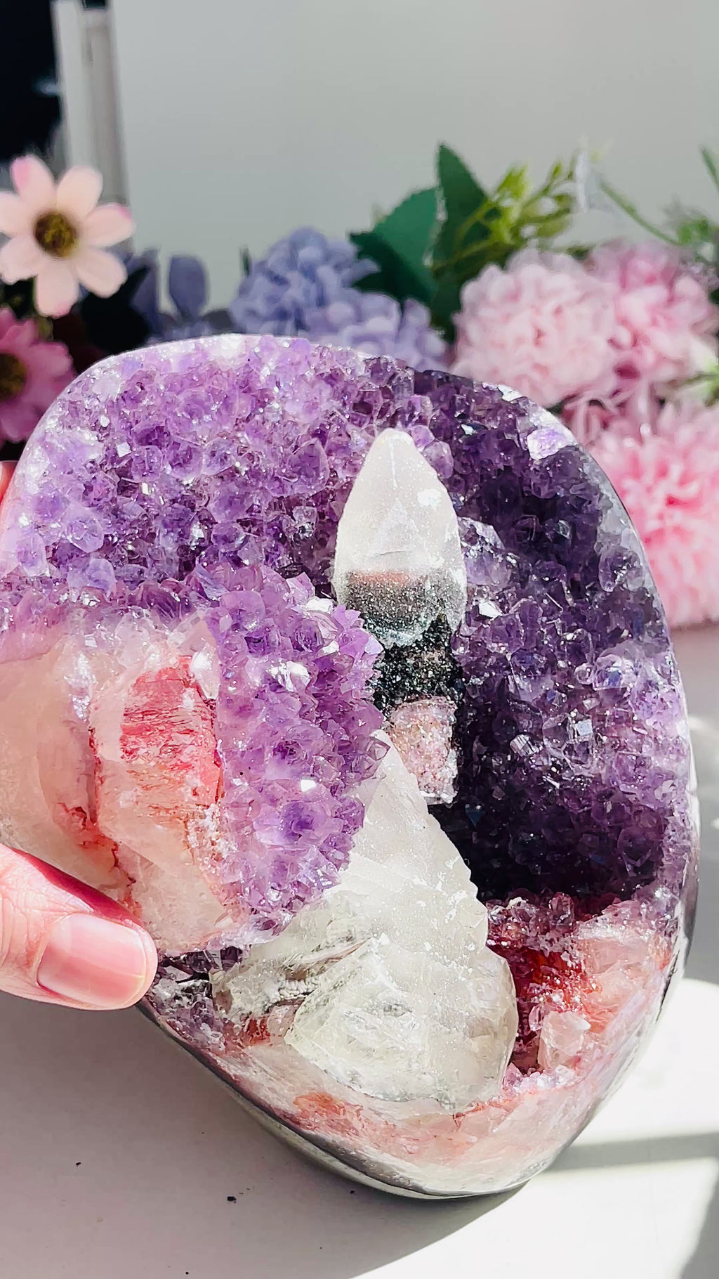 Gorgeous Amethyst with Calcite from Uruguay