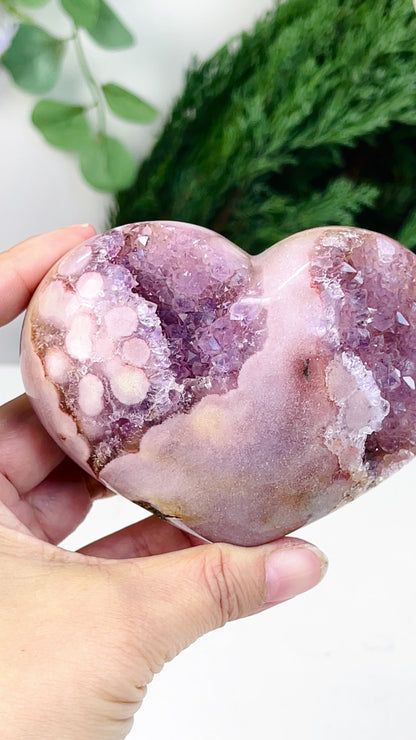 Pink Amethyst Heart, Super Extra Quality Pink Amethyst Druzy Heart,  Crystal Heart, Crystal Heart, Crystal Gift, Healing Crystal