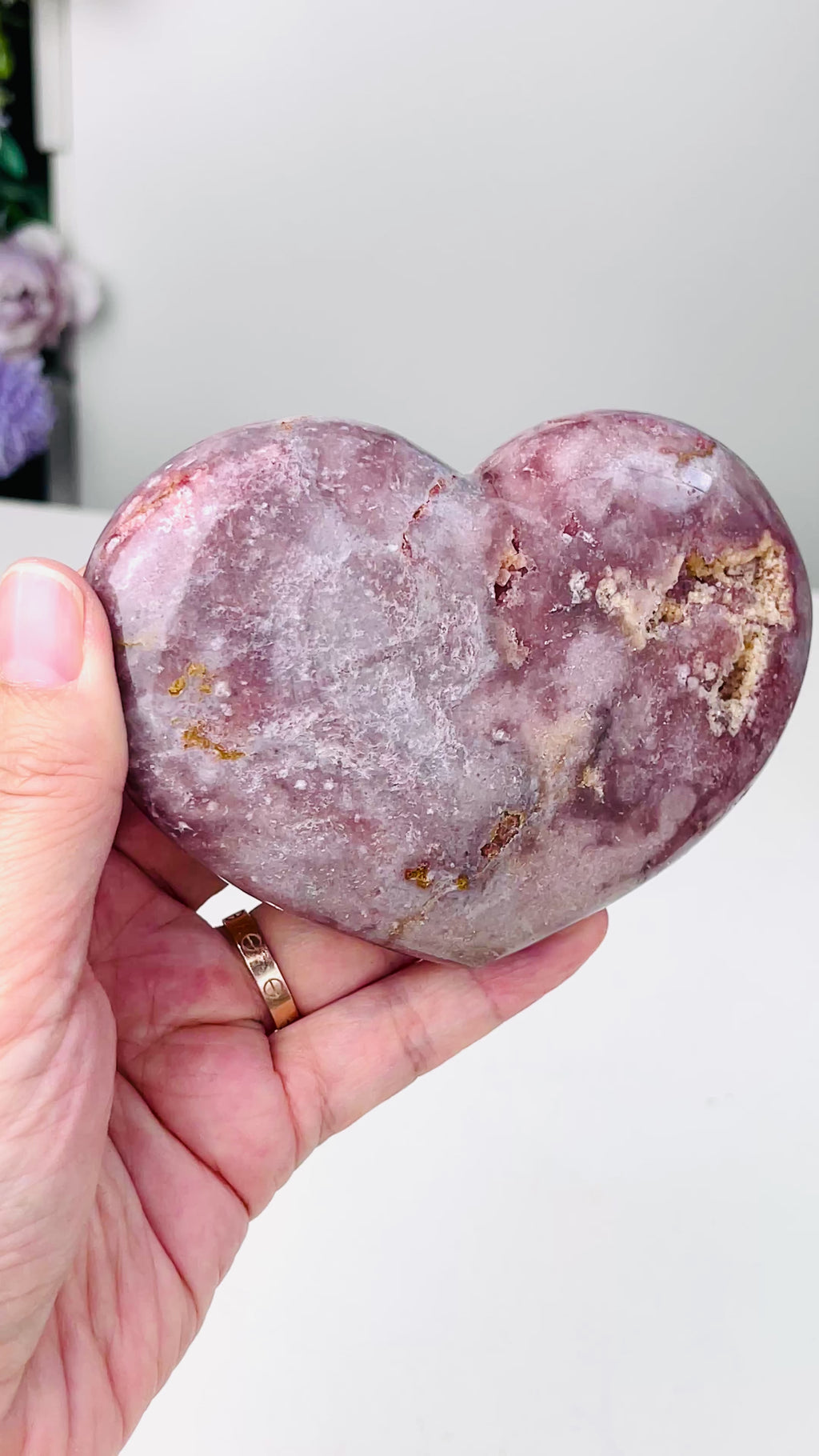 Large Pink Amethyst Heart, 355g Pink Amethyst Crystal Heart, Crystal Gift, Healing Crystal B3-2