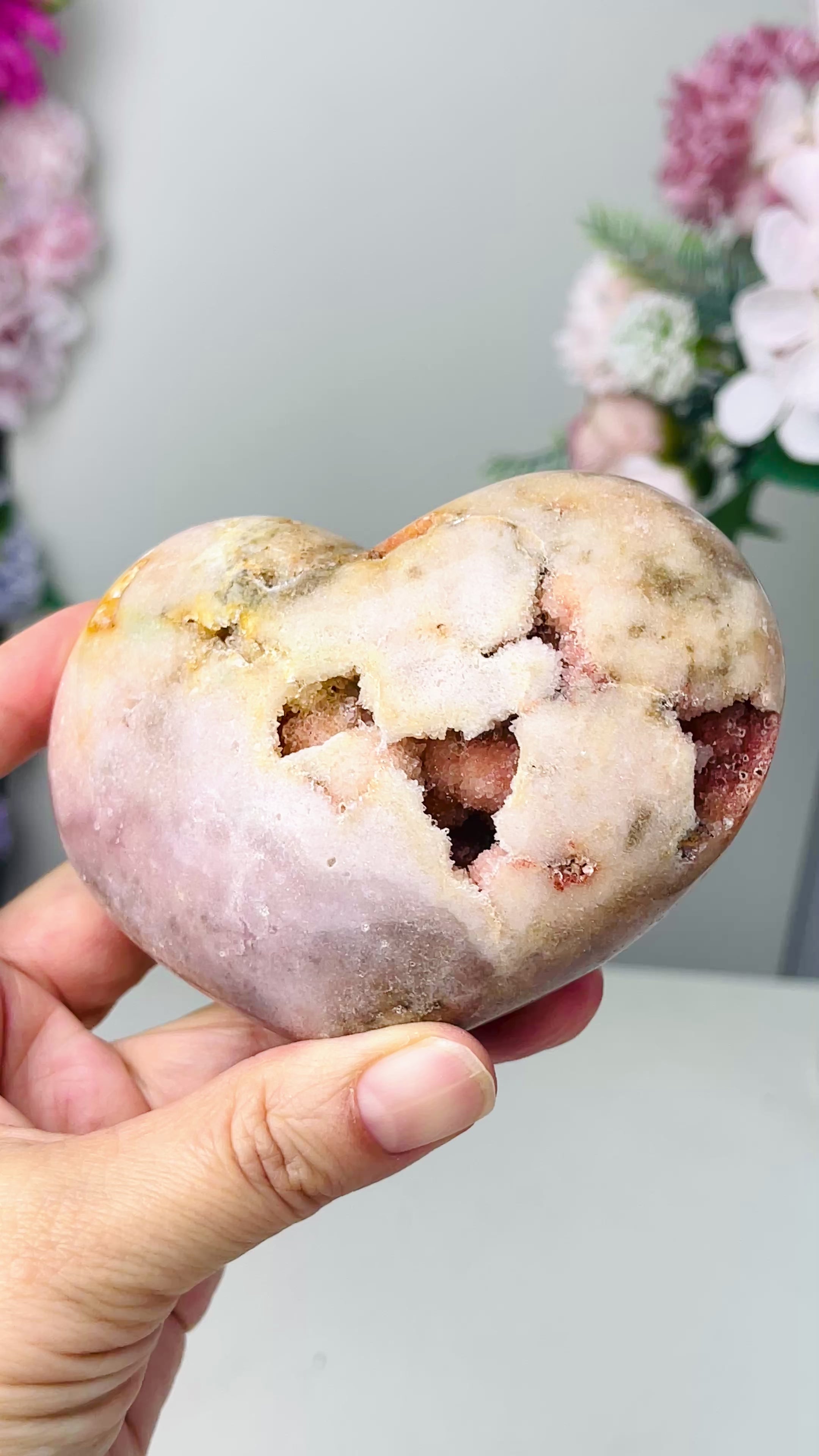 Pink Amethyst Heart, 335g B4