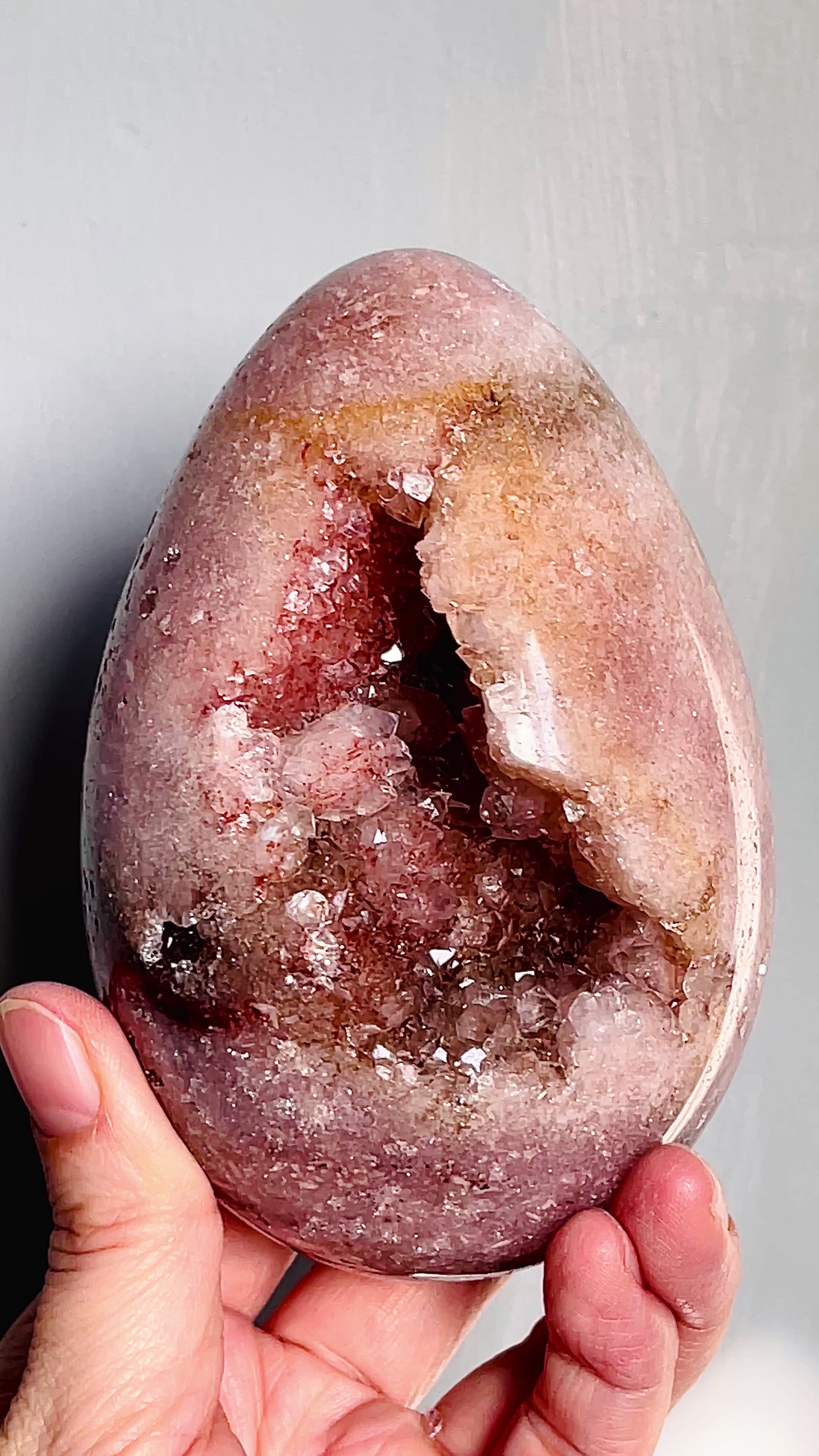 Pink Amethyst Druzy Egg