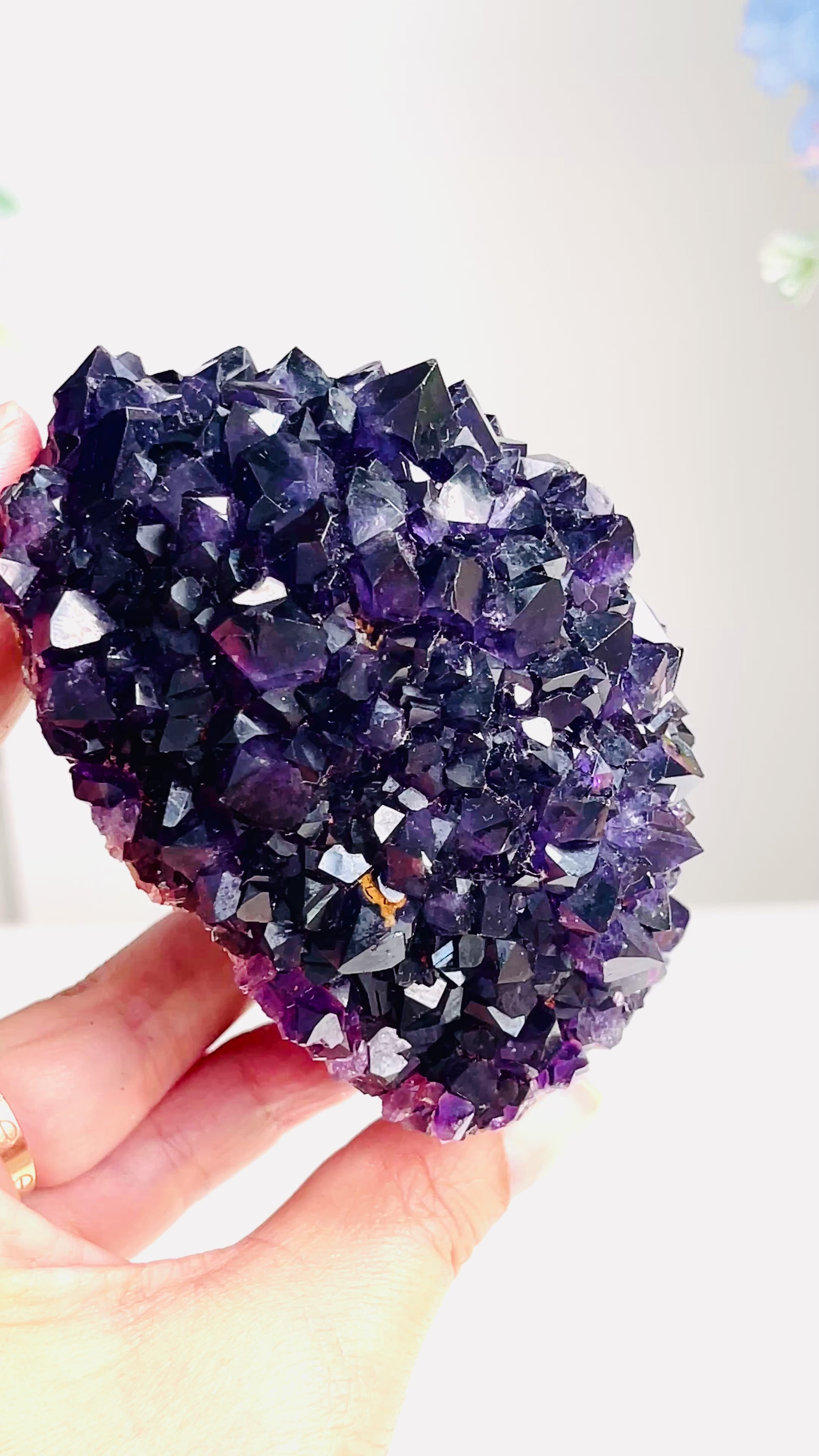 AAAAA+ Quality Uruguay Amethyst Rosette, Grape Jelly Amethyst Pine, Deep Purple Amethyst