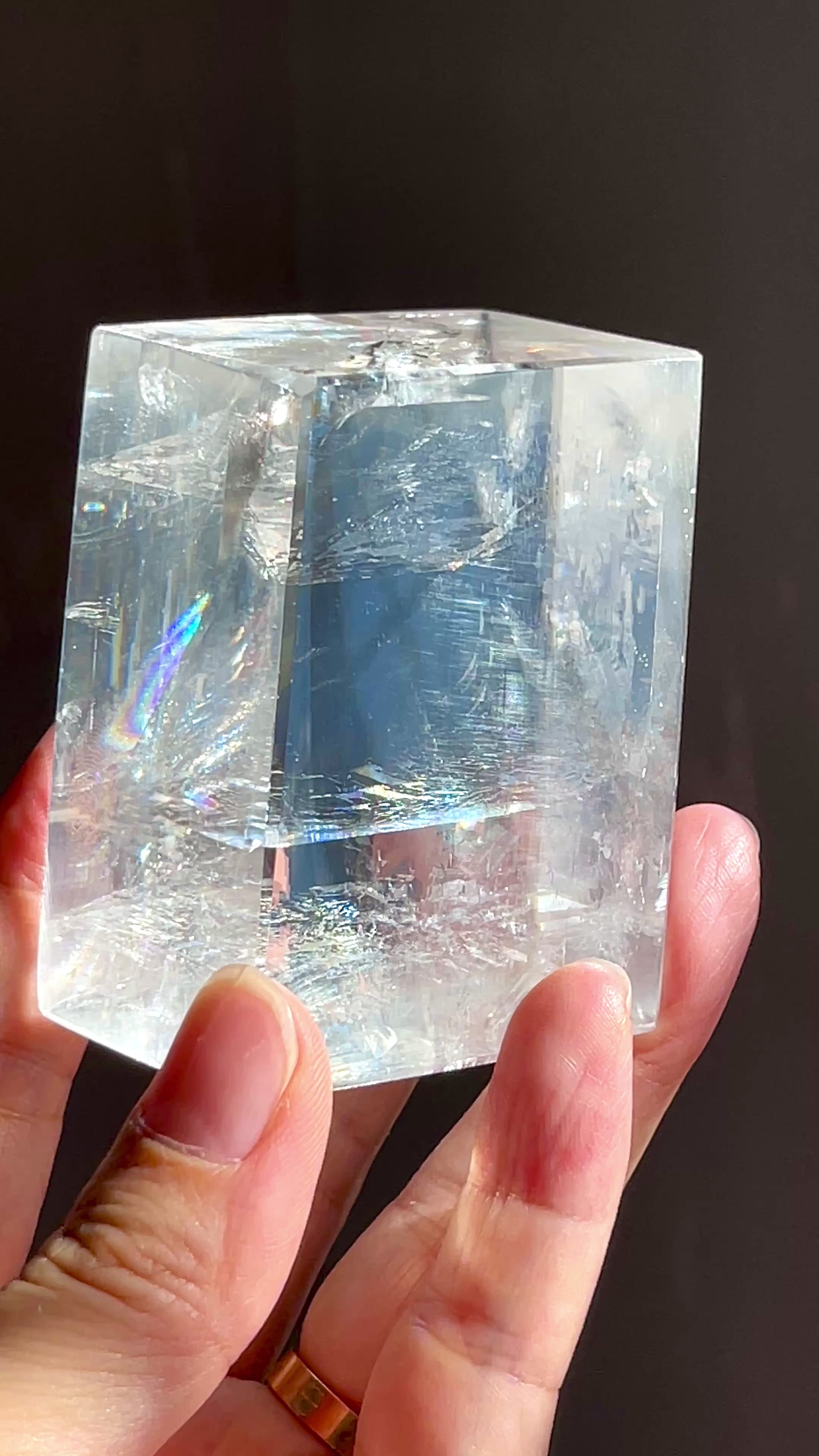 Clear Optical Calcite, Brazilian High-Grade Optical Calcite Cubes,  Iceland Spar, Clear Calcite, Crystal Gift 8