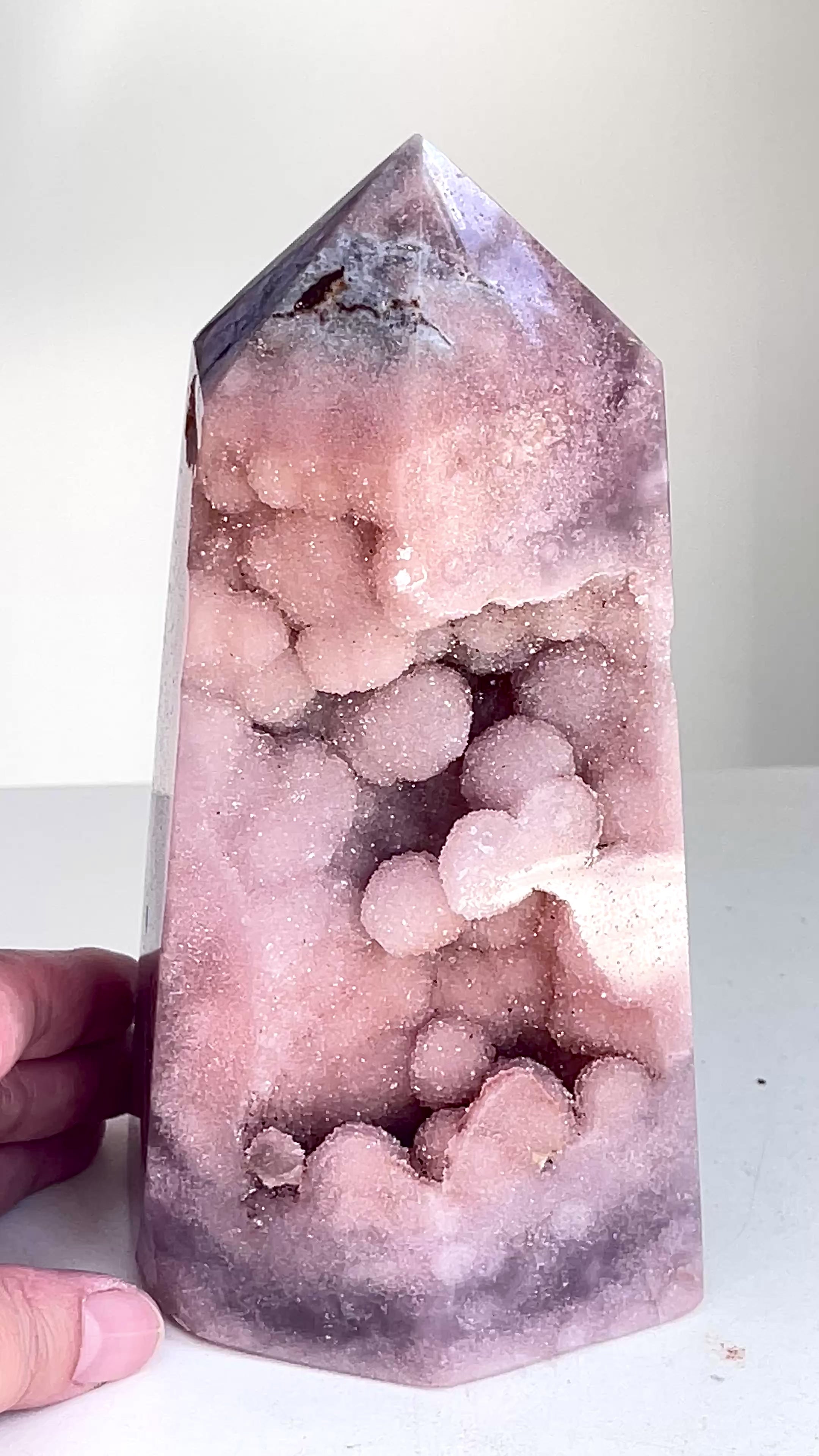 Pink Amethyst Statement Tower | Sparkling Druzy Crystal | 1105g