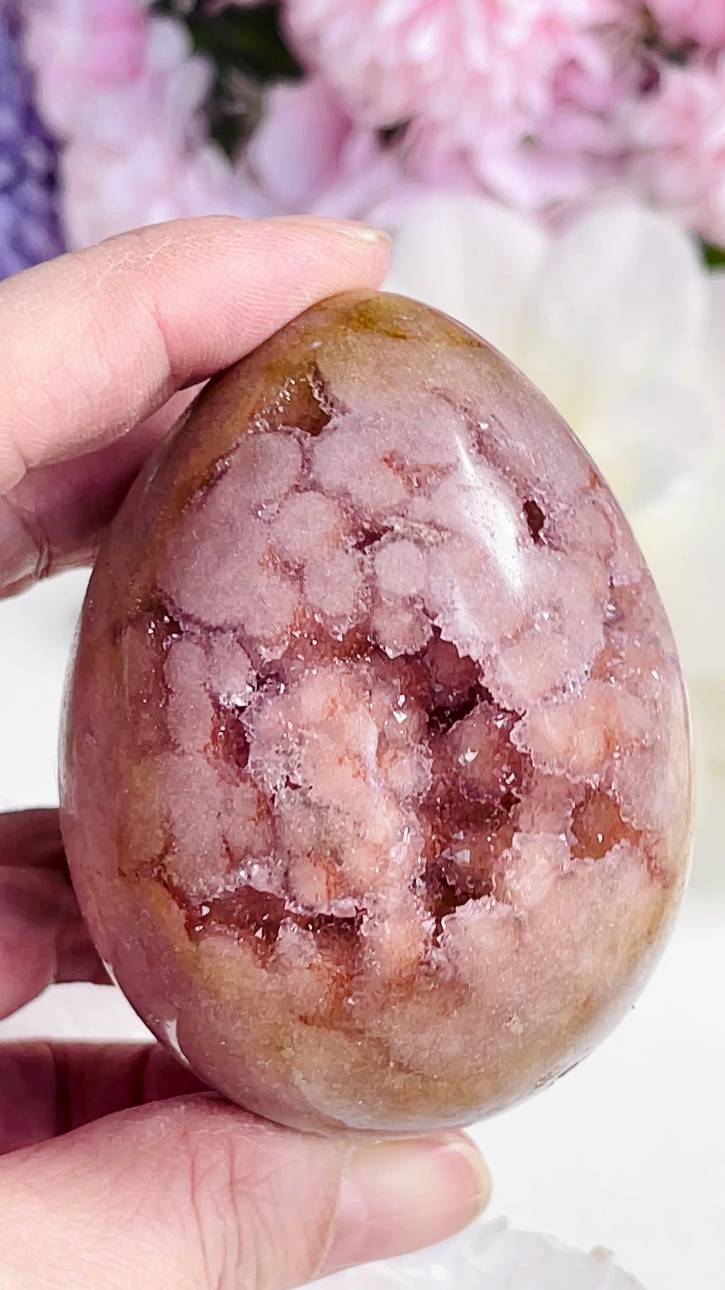 Pink Amethyst Druzy Egg