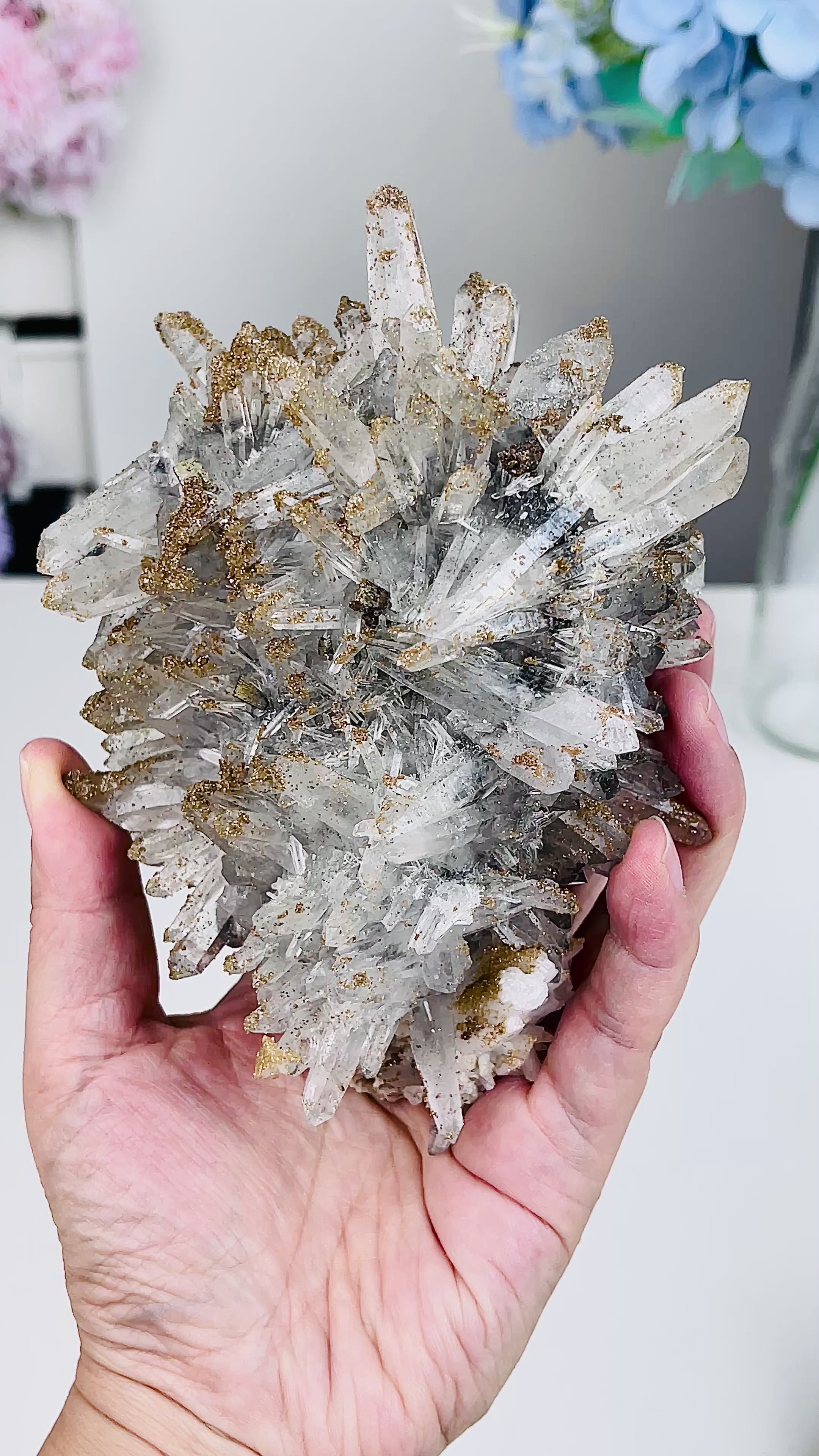 1045g Unique Quartz with Rhodochrosite from Djurkovo mine, Laki, Bulgaria, Mineral Specimen, Unique Gift