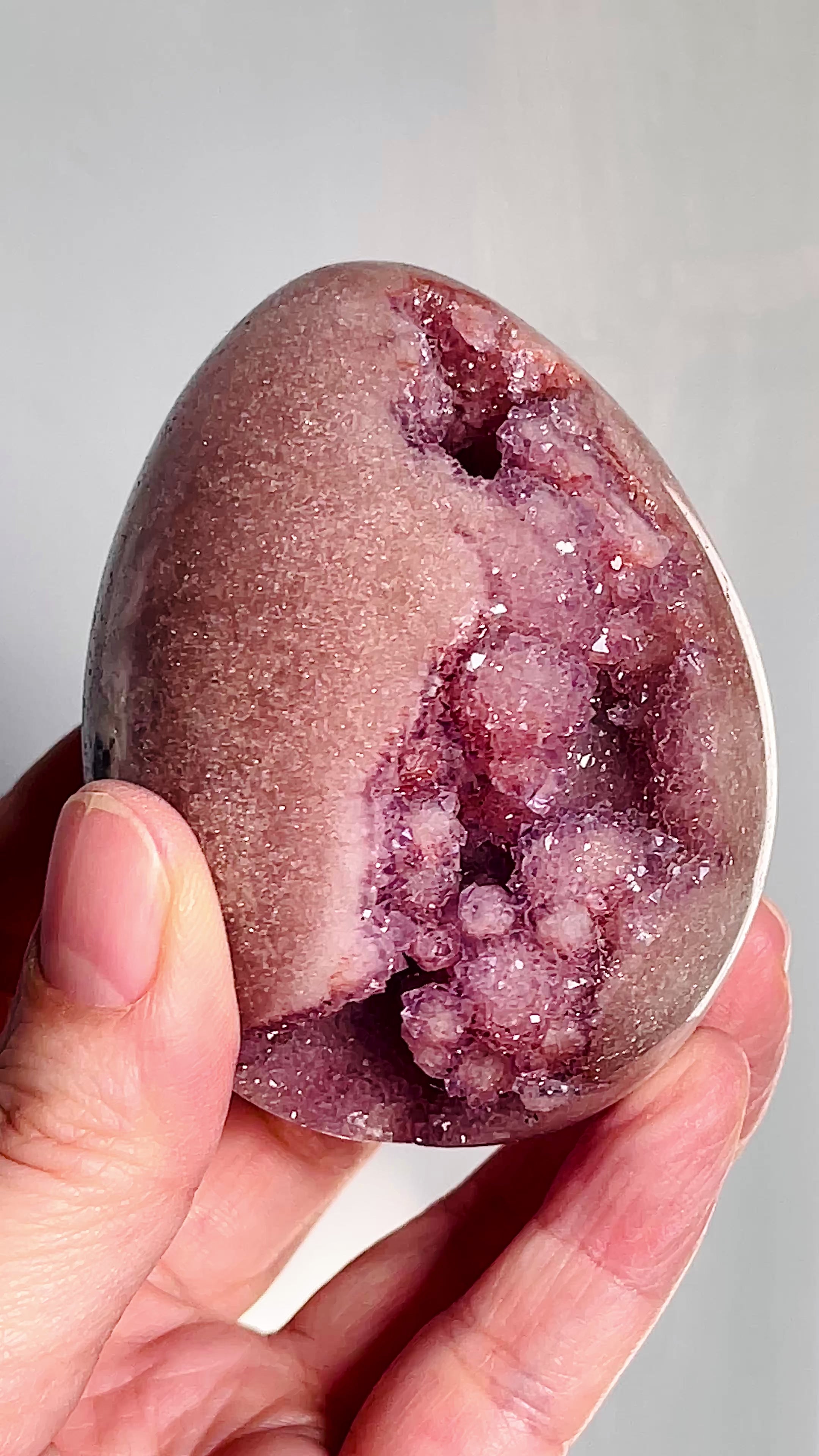 Pink Amethyst Druzy Egg