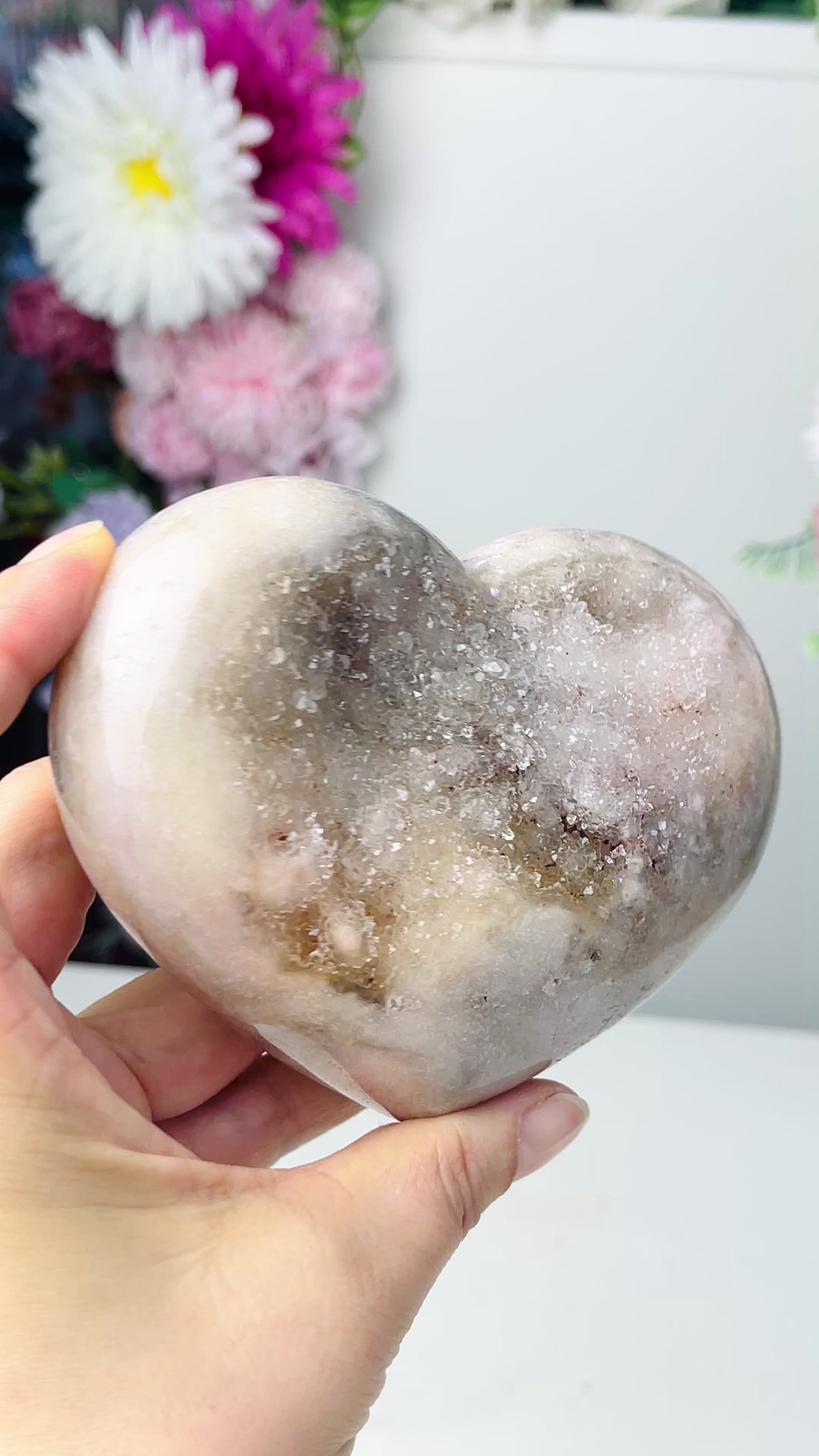 Pink Amethyst Heart, 468g B4