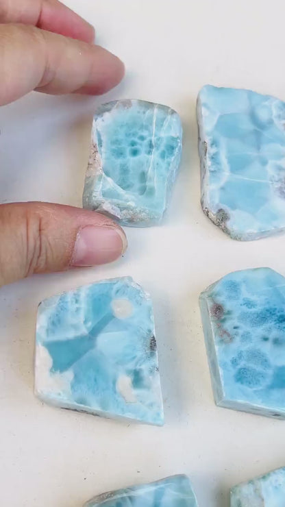 Larimar Freeform, High-Quality Polished Larimar Slab,   Larimar Jewellery DIY, Crystal GiftLarimar Jewellery DIY, Crystal Gift