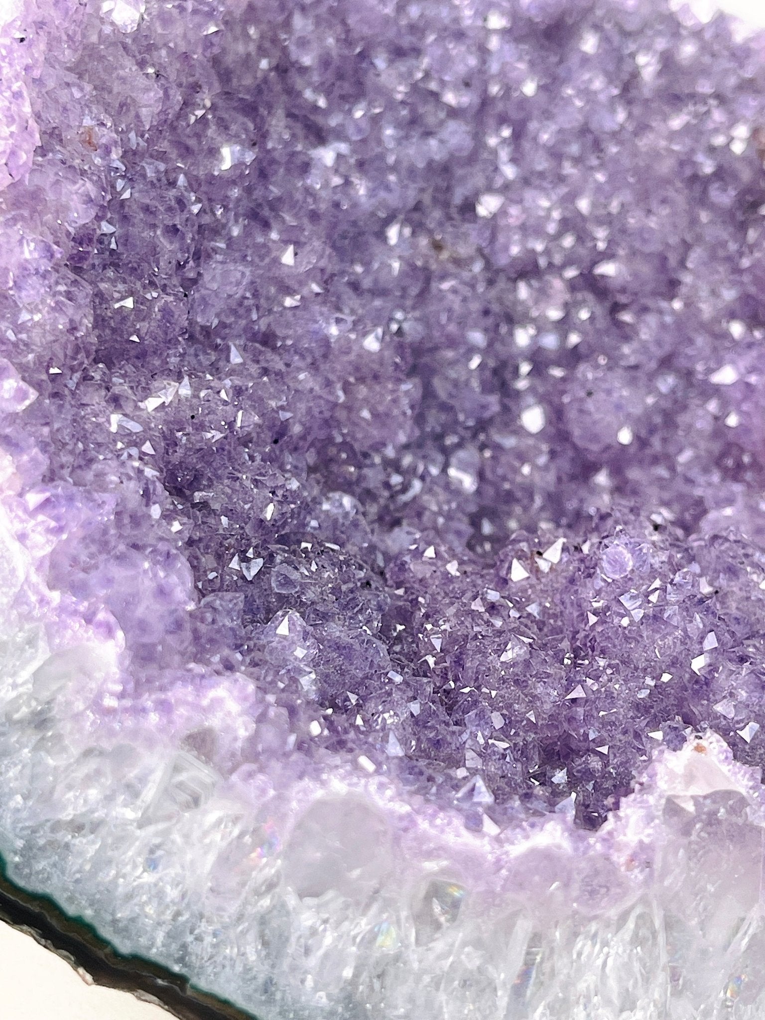 Rainbow Sugar Druzy Amethyst Geode: Uruguay Amethyst, Ethically Sourced - Million Years Crystal