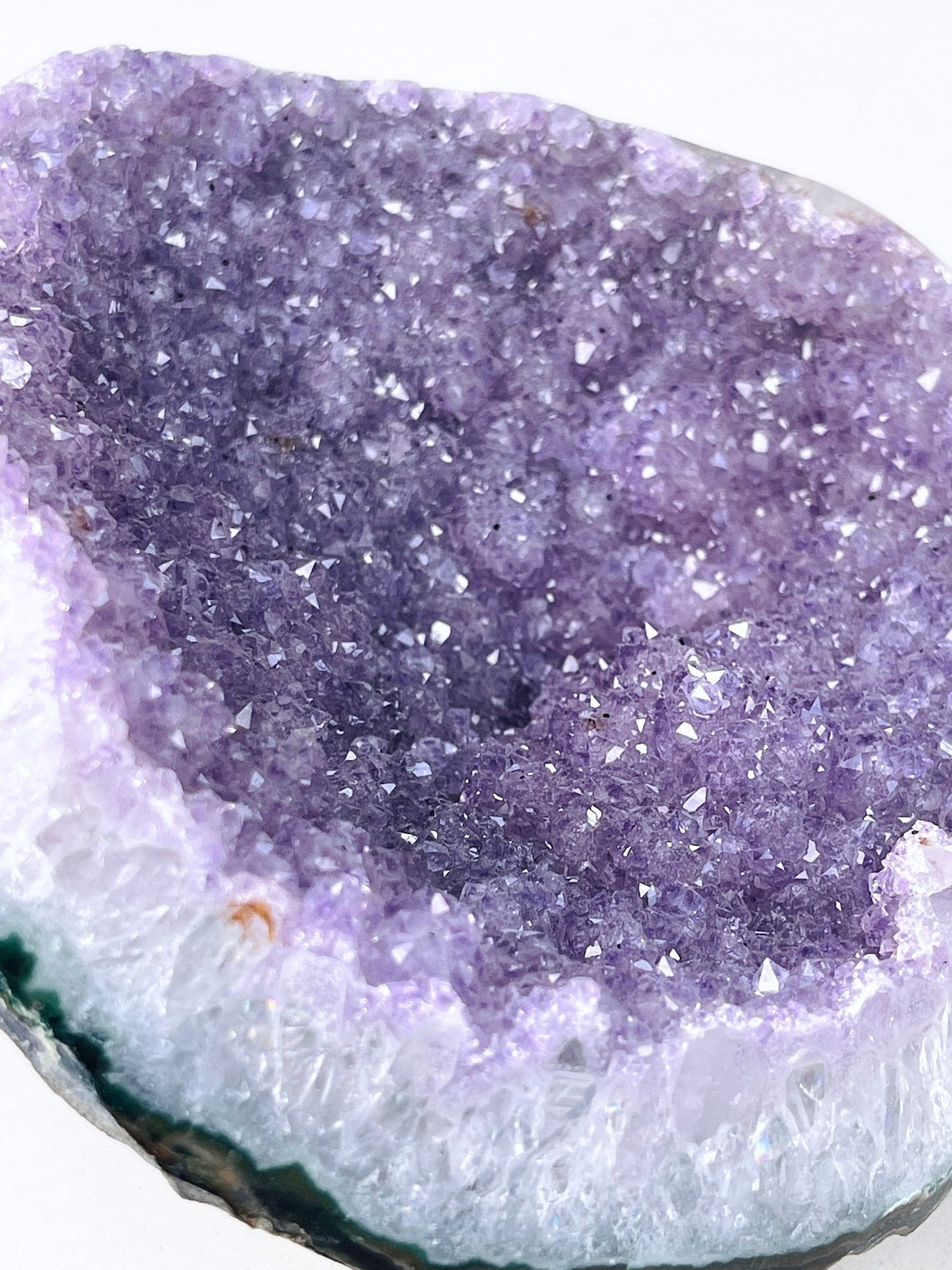 Rainbow Sugar Druzy Amethyst Geode: Uruguay Amethyst, Ethically Sourced - Million Years Crystal