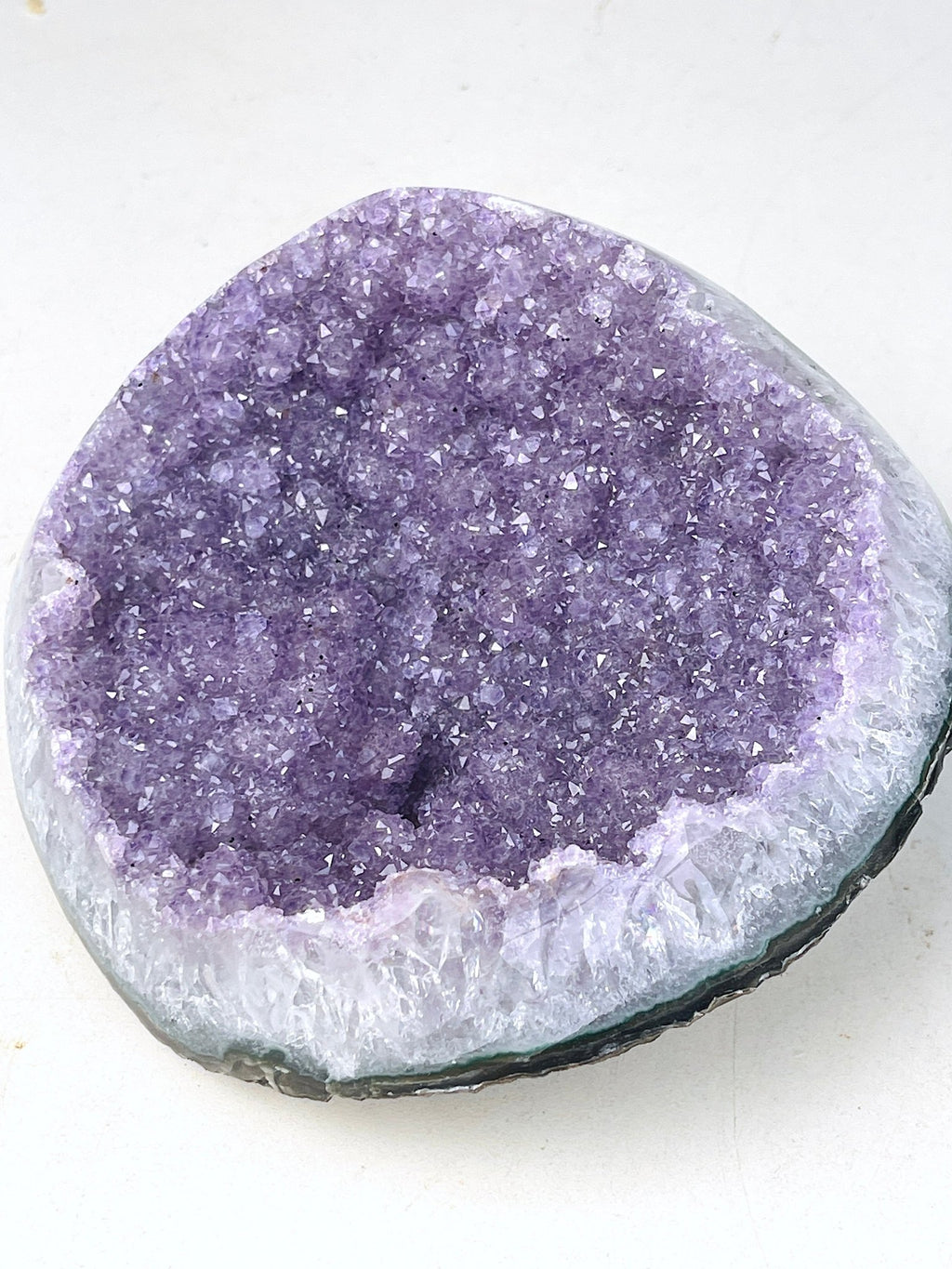Rainbow Sugar Druzy Amethyst Geode: Uruguay Amethyst, Ethically Sourced - Million Years Crystal