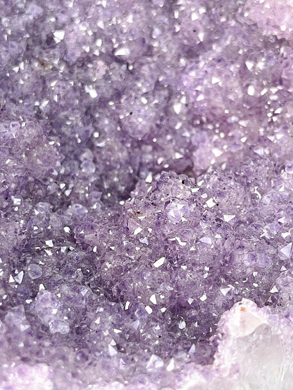Rainbow Sugar Druzy Amethyst Geode: Uruguay Amethyst, Ethically Sourced - Million Years Crystal