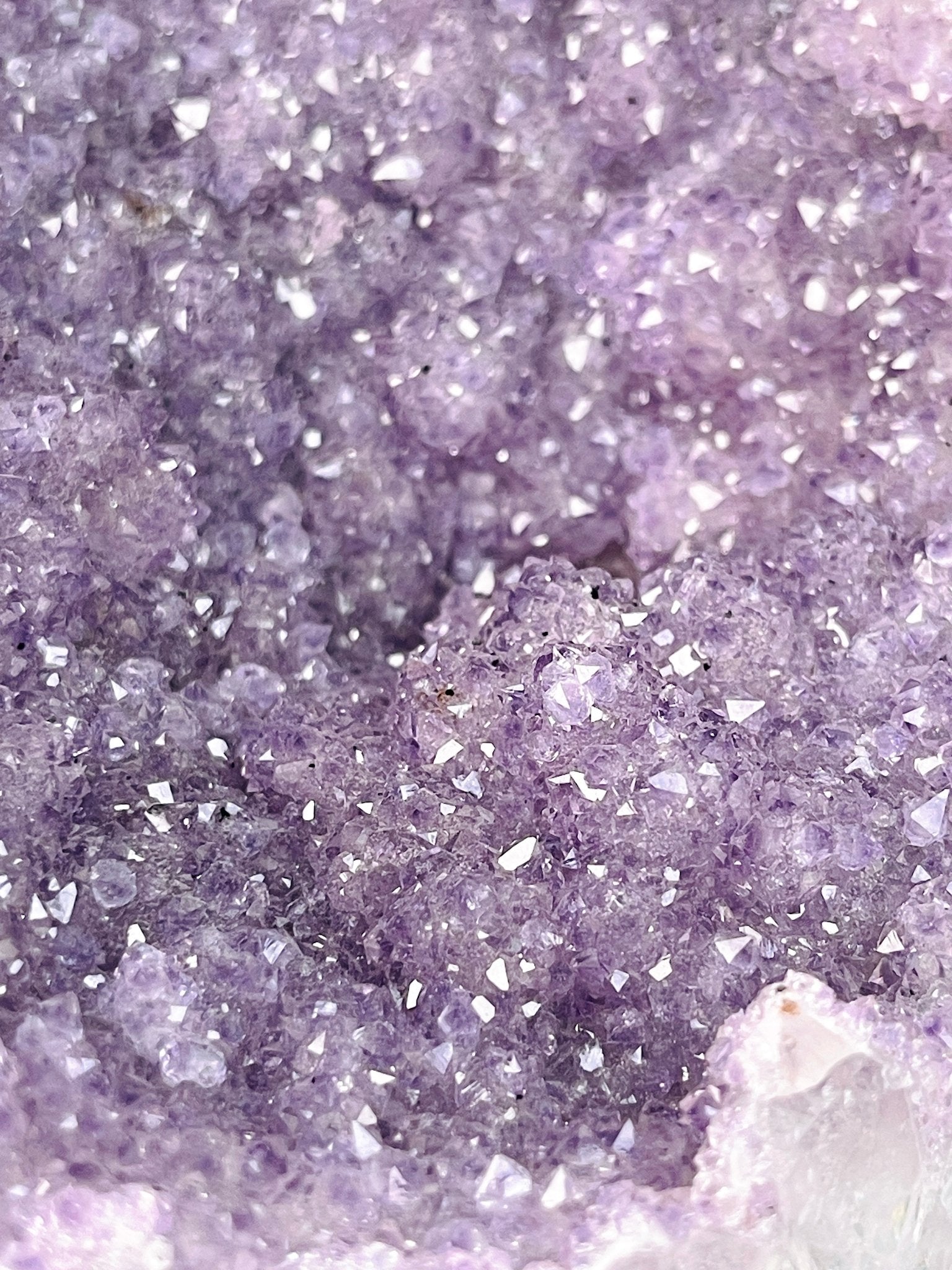 Rainbow Sugar Druzy Amethyst Geode: Uruguay Amethyst, Ethically Sourced - Million Years Crystal